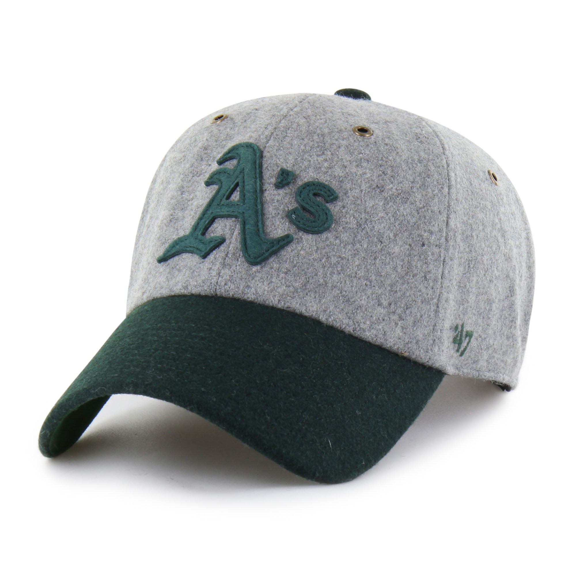 Men's '47  Gray/Green Athletics Golden Age Wool Clean Up Adjustable Hat