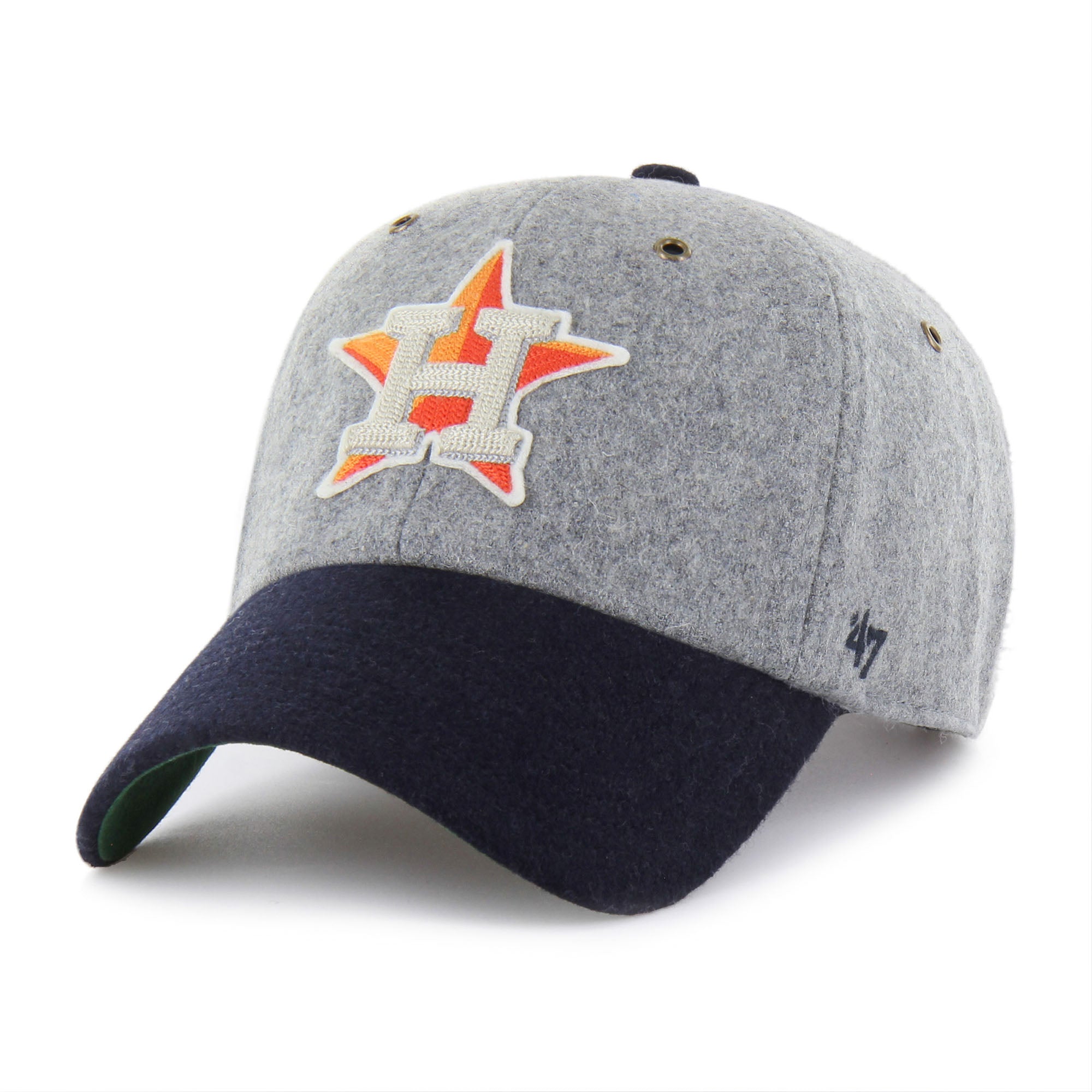 Men's '47  Gray/Navy Houston Astros Golden Age Wool Clean Up Adjustable Hat