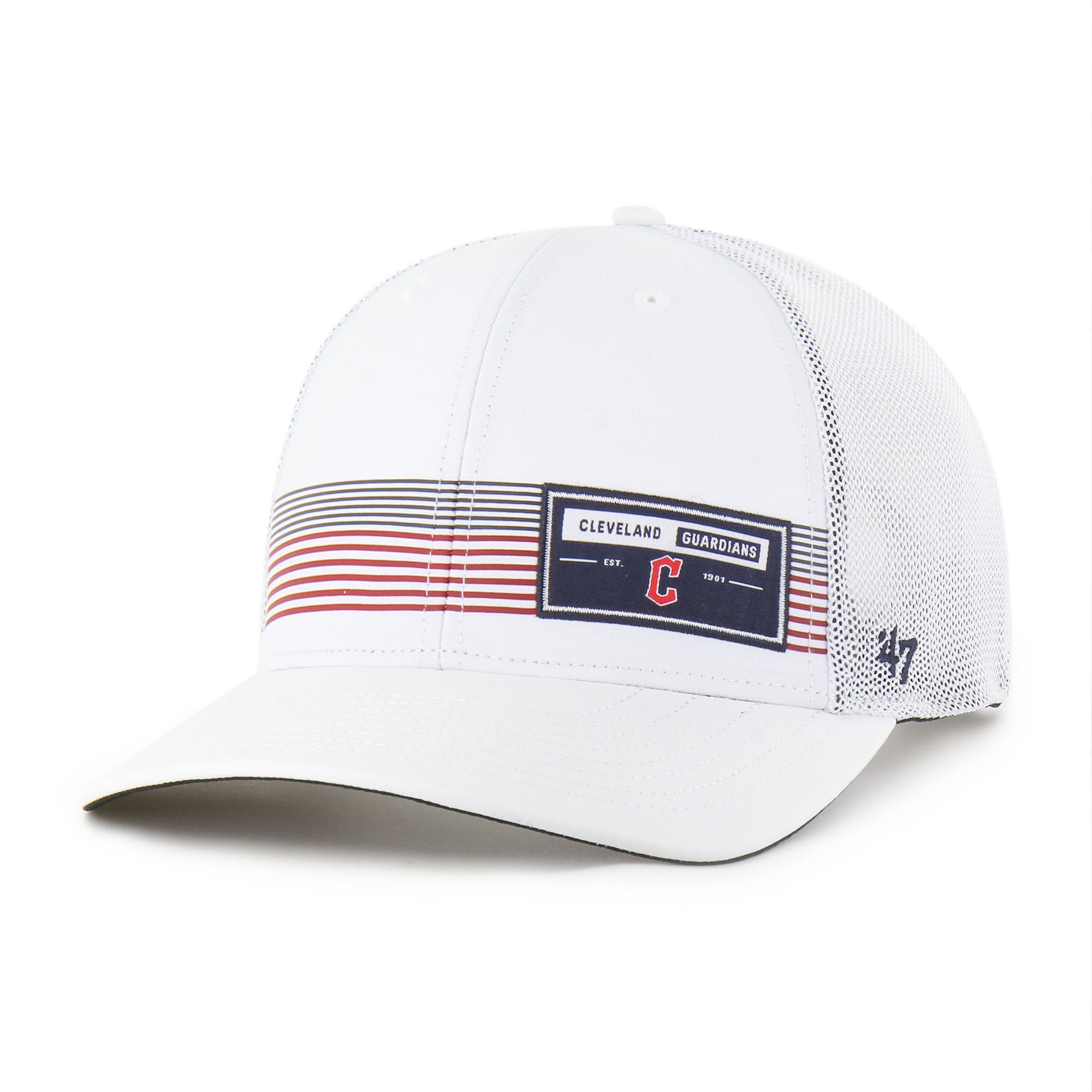 Men's '47  White Cleveland Guardians Rangefinder brrr Trucker Adjustable Hat