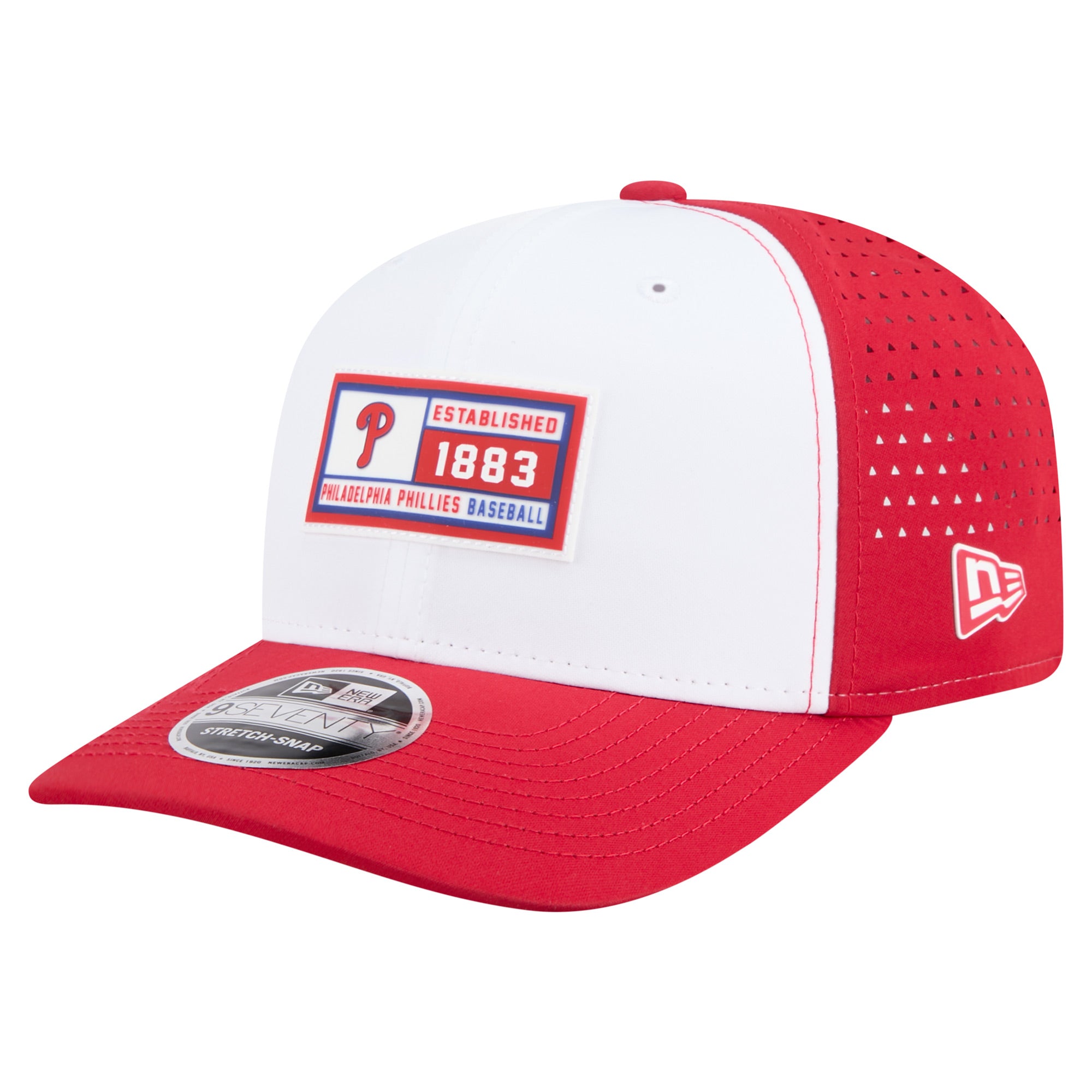Men's New Era White/Red Philadelphia Phillies Established Patch 9SEVENTY Adjustable Hat