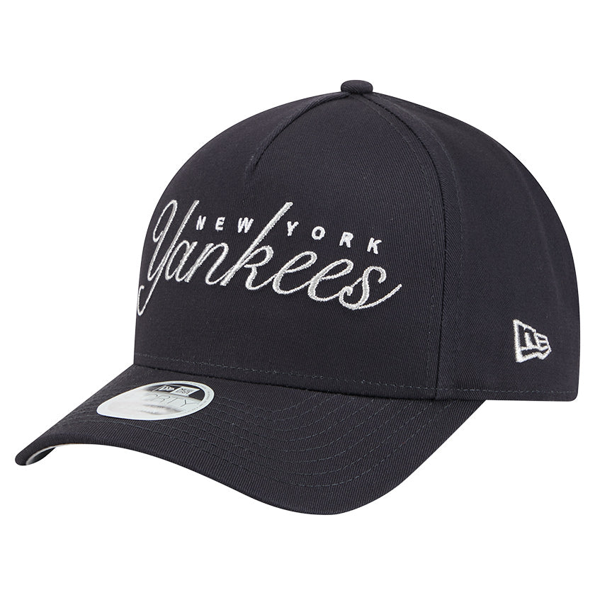 Women's New Era Navy New York Yankees Metallic A-Frame 9FORTY Adjustable Hat