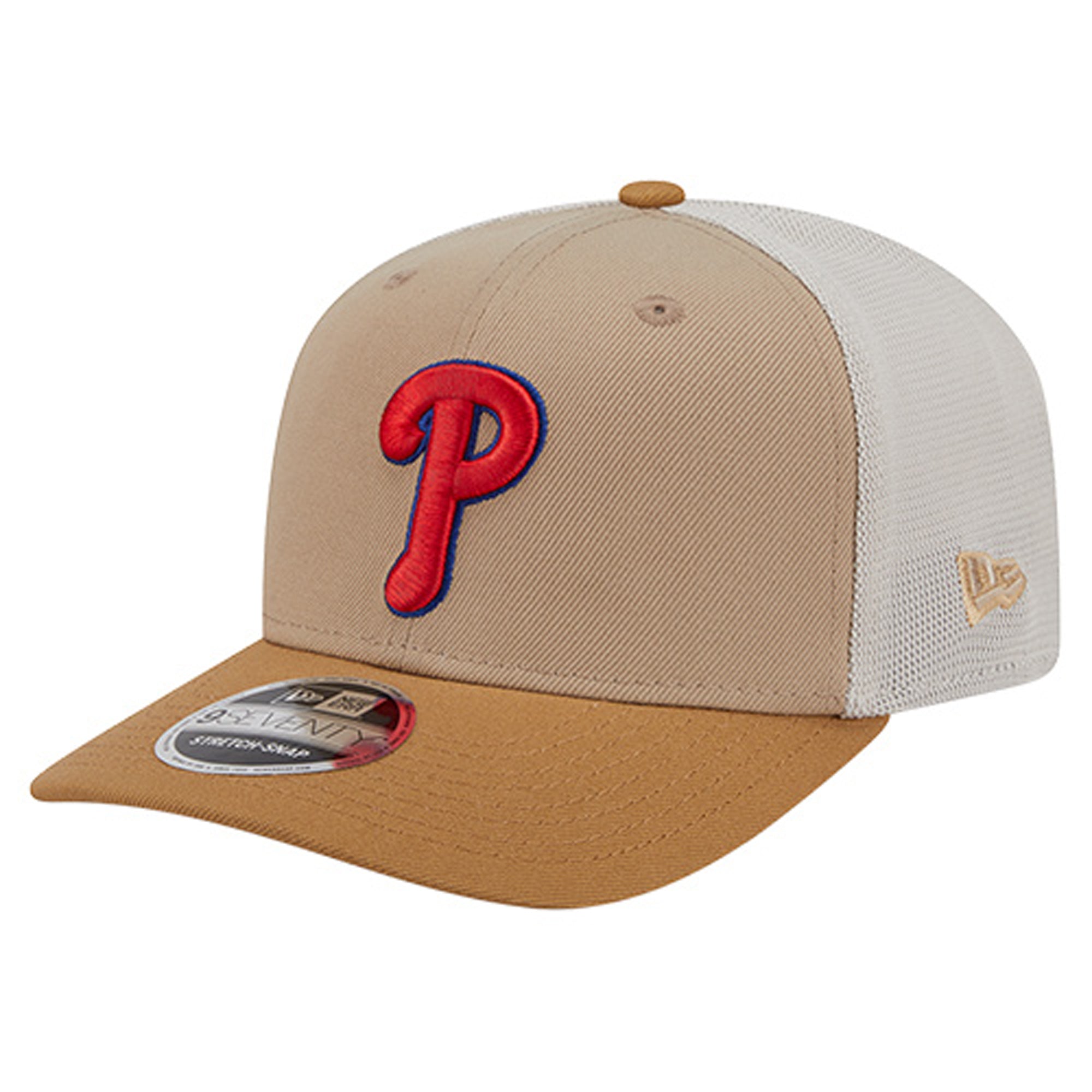 Men's New Era  Stone Philadelphia Phillies 9SEVENTY Trucker Adjustable Hat