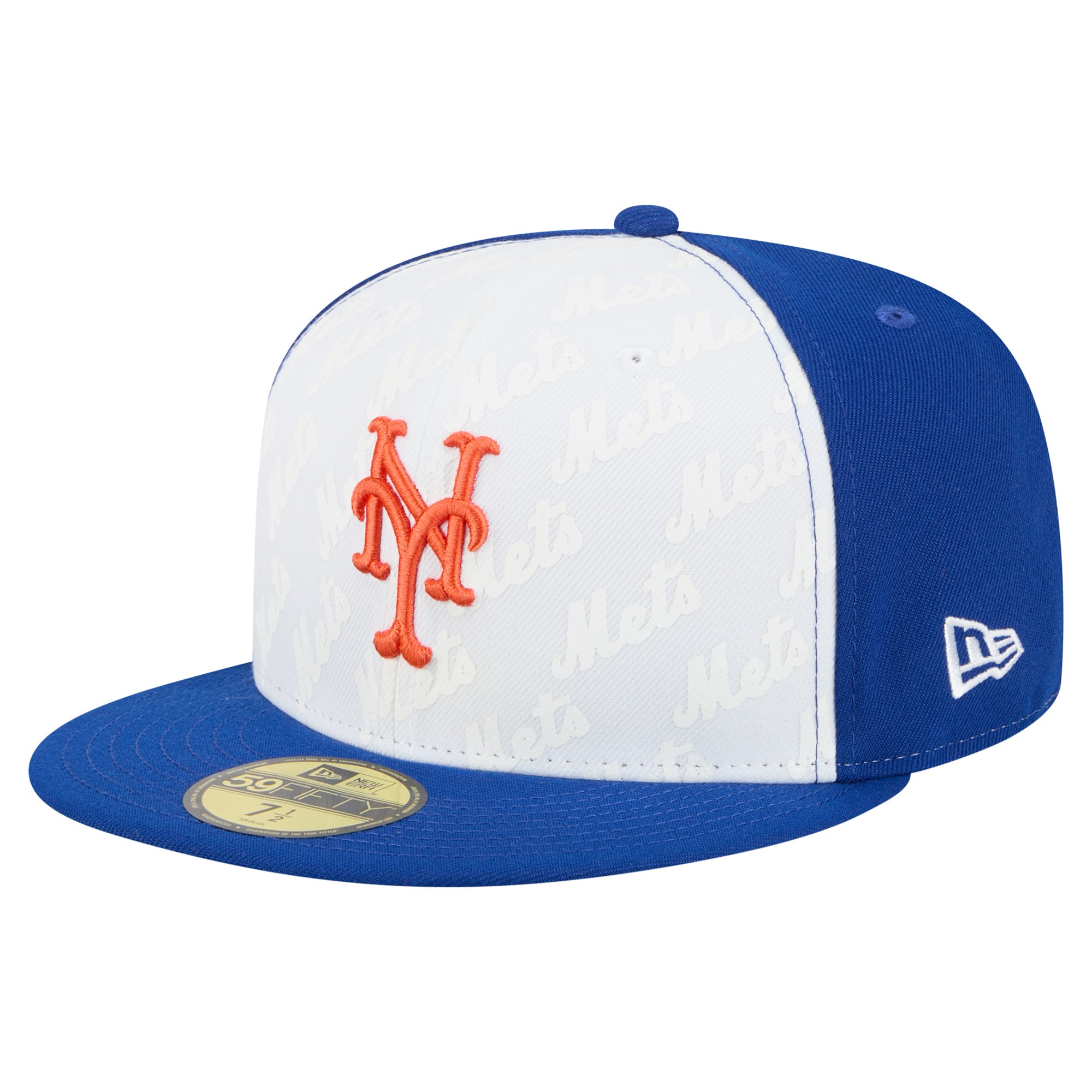 Men's New Era White/Royal New York Mets Repeat 59FIFTY Fitted Hat