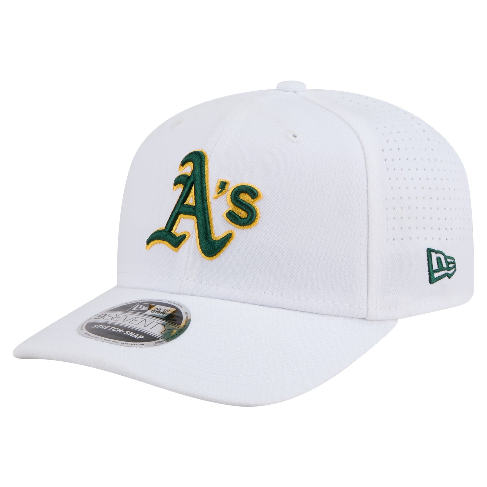 Men's New Era White Athletics COOLERA 9SEVENTY Adjustable Hat