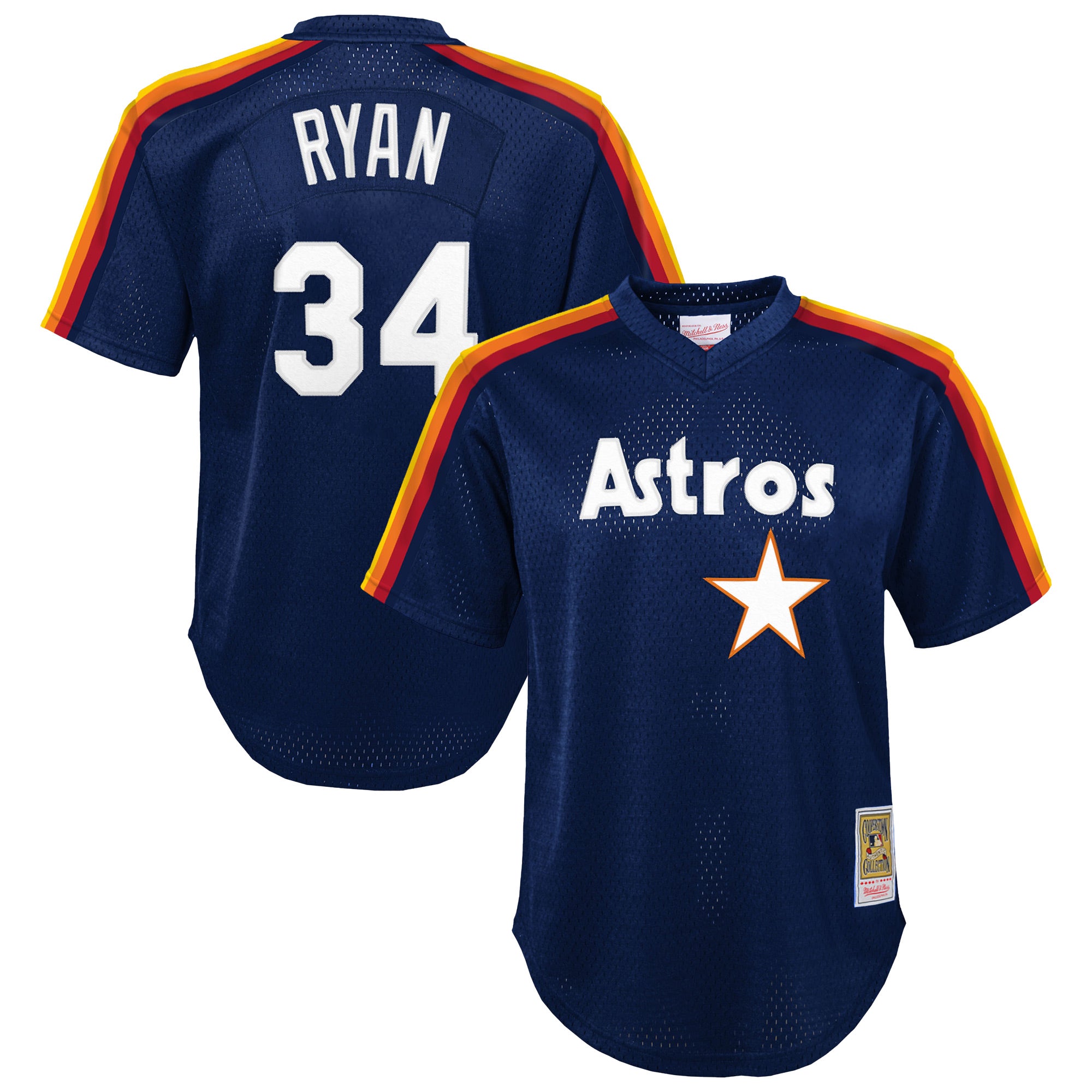 Toddler Mitchell & Ness Nolan Ryan Navy Houston Astros Throwback Mesh Batting Practice Jersey