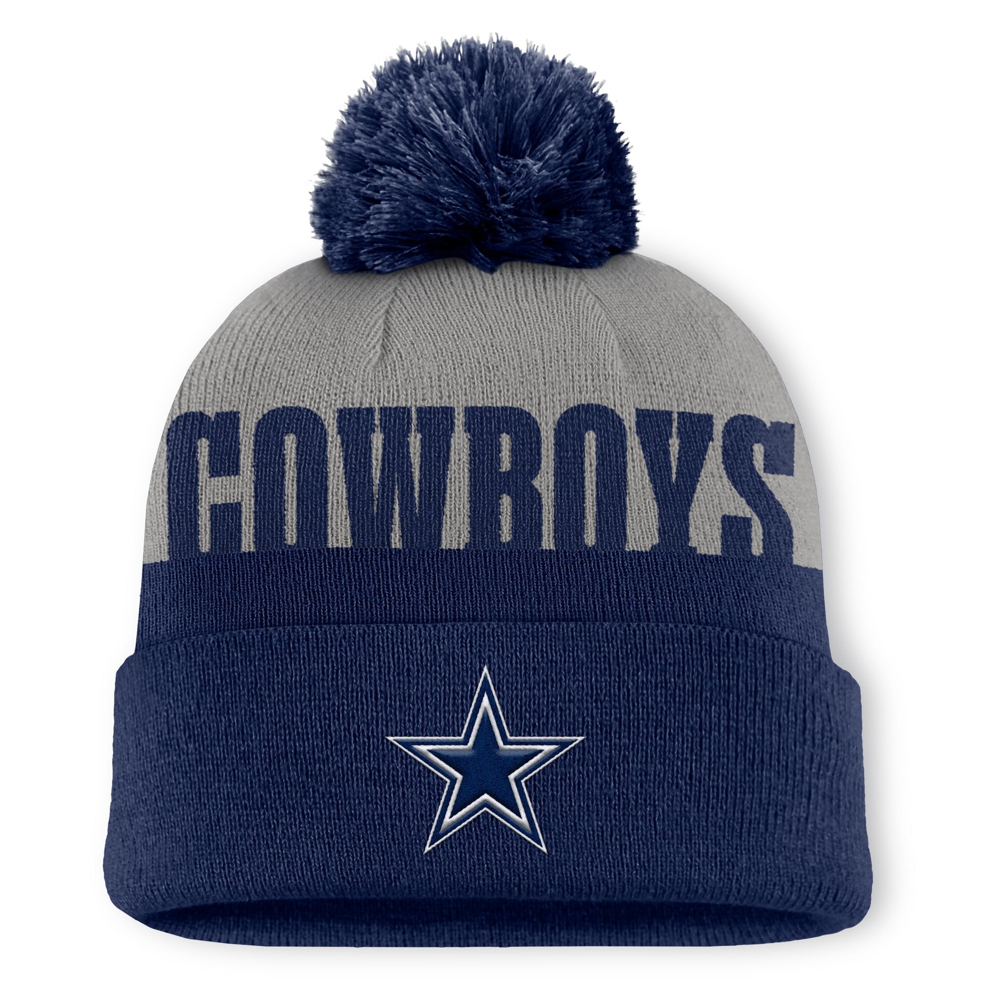 Men's Fanatics  Navy Dallas Cowboys Punter Cuffed Knit Hat with Pom