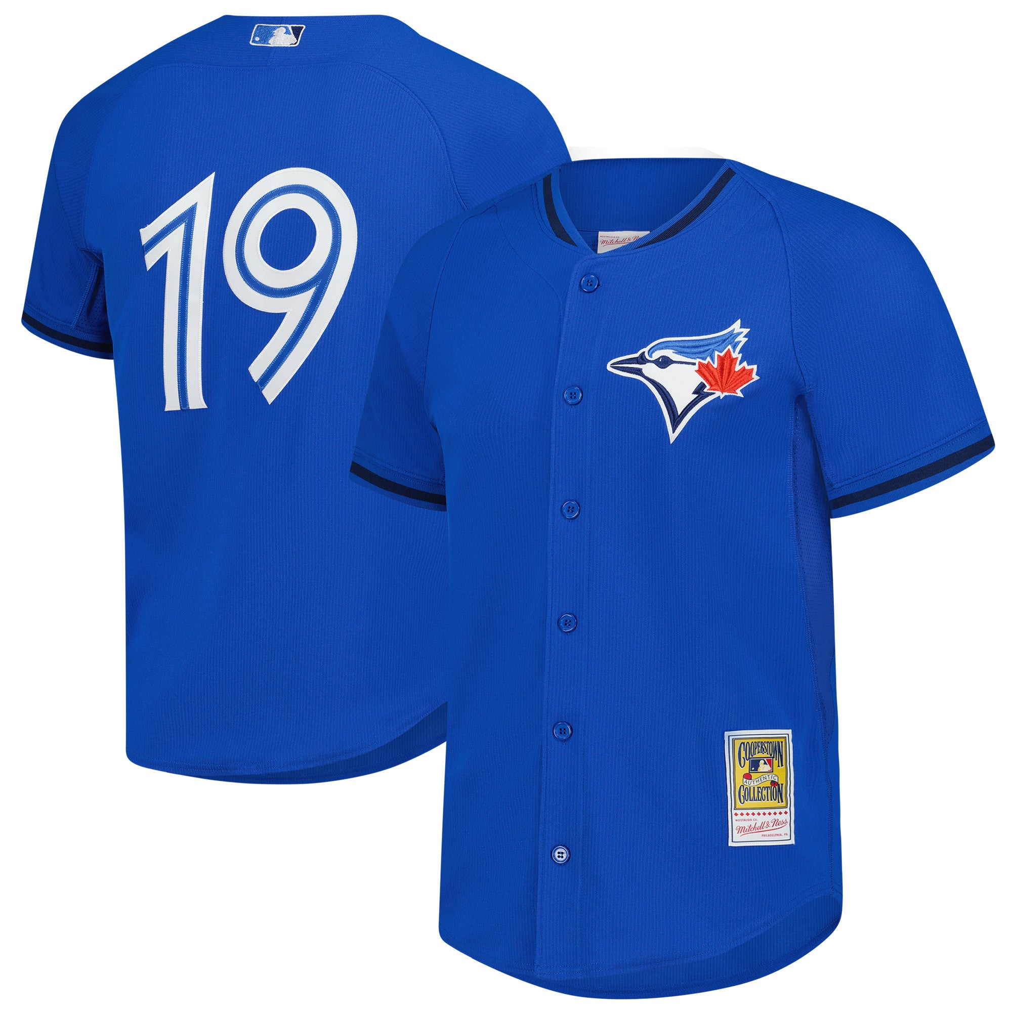 Men's Mitchell & Ness Jose Bautista Blue Toronto Blue Jays Authentic Batting Practice Jersey