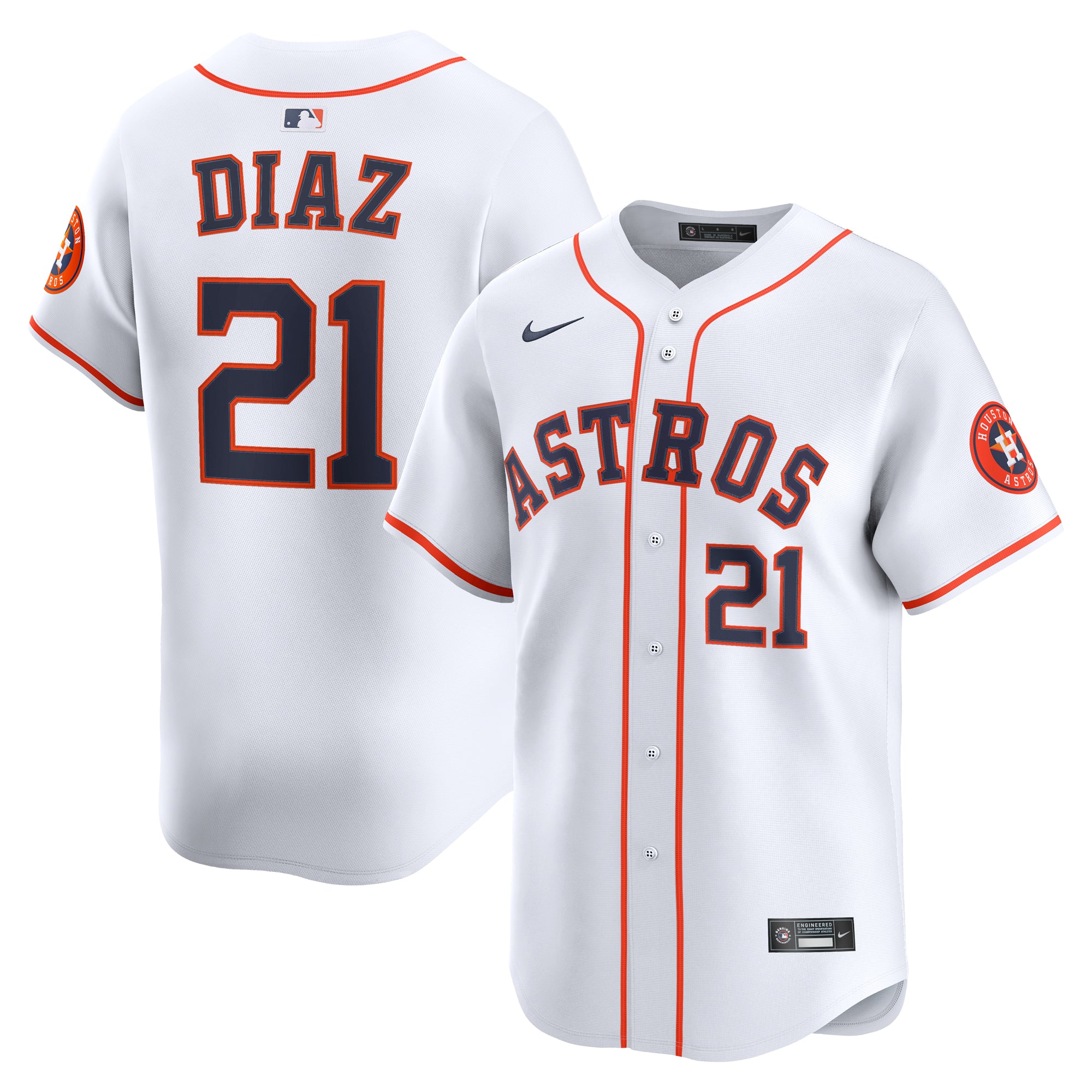 Men's Nike Yainer Diaz White Houston Astros Home Limited Player Jersey