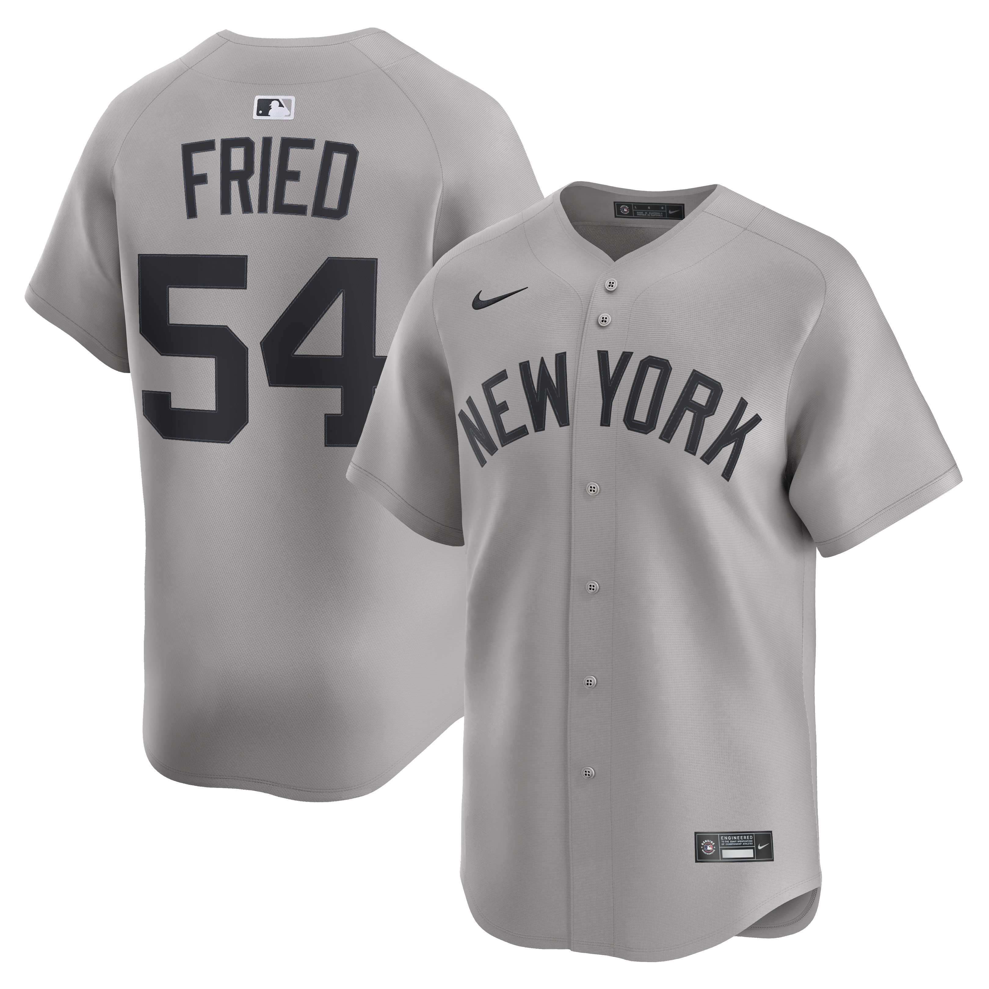 Men's Nike Max Fried Gray New York Yankees Road Limited Player Jersey