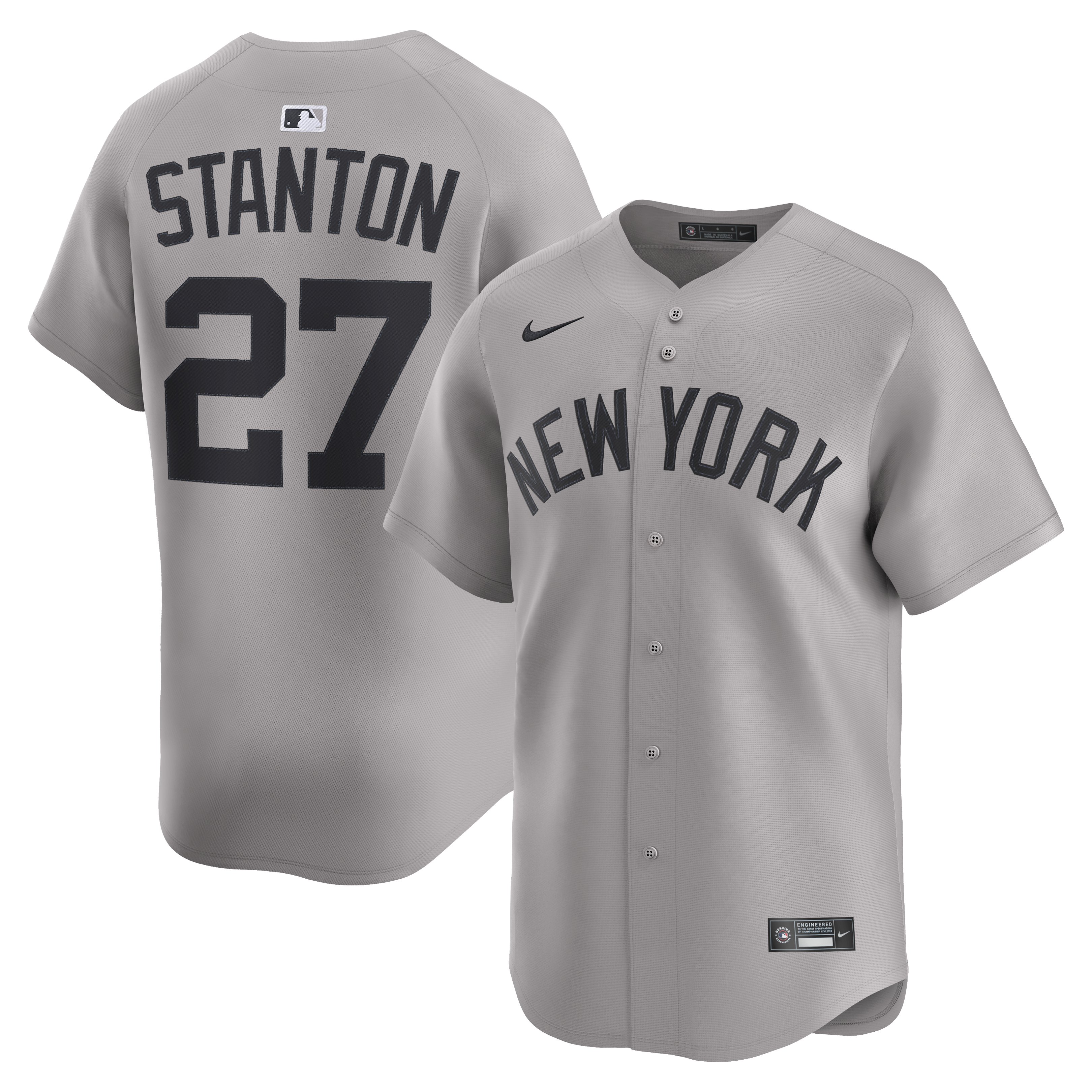 Men's Nike Giancarlo Stanton Gray New York Yankees Road Limited Jersey