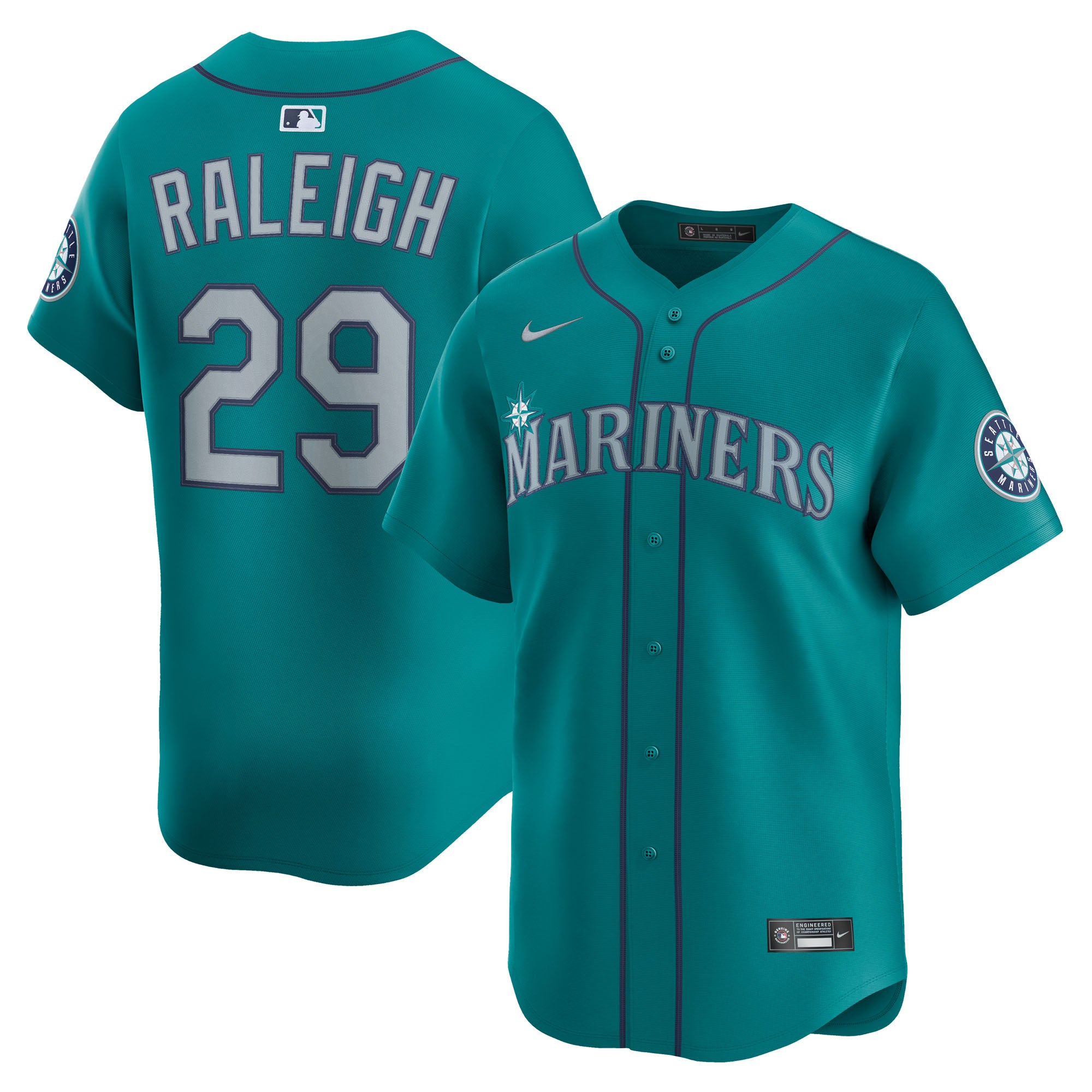 Men's Nike Cal Raleigh Teal Seattle Mariners Alternate Limited Jersey