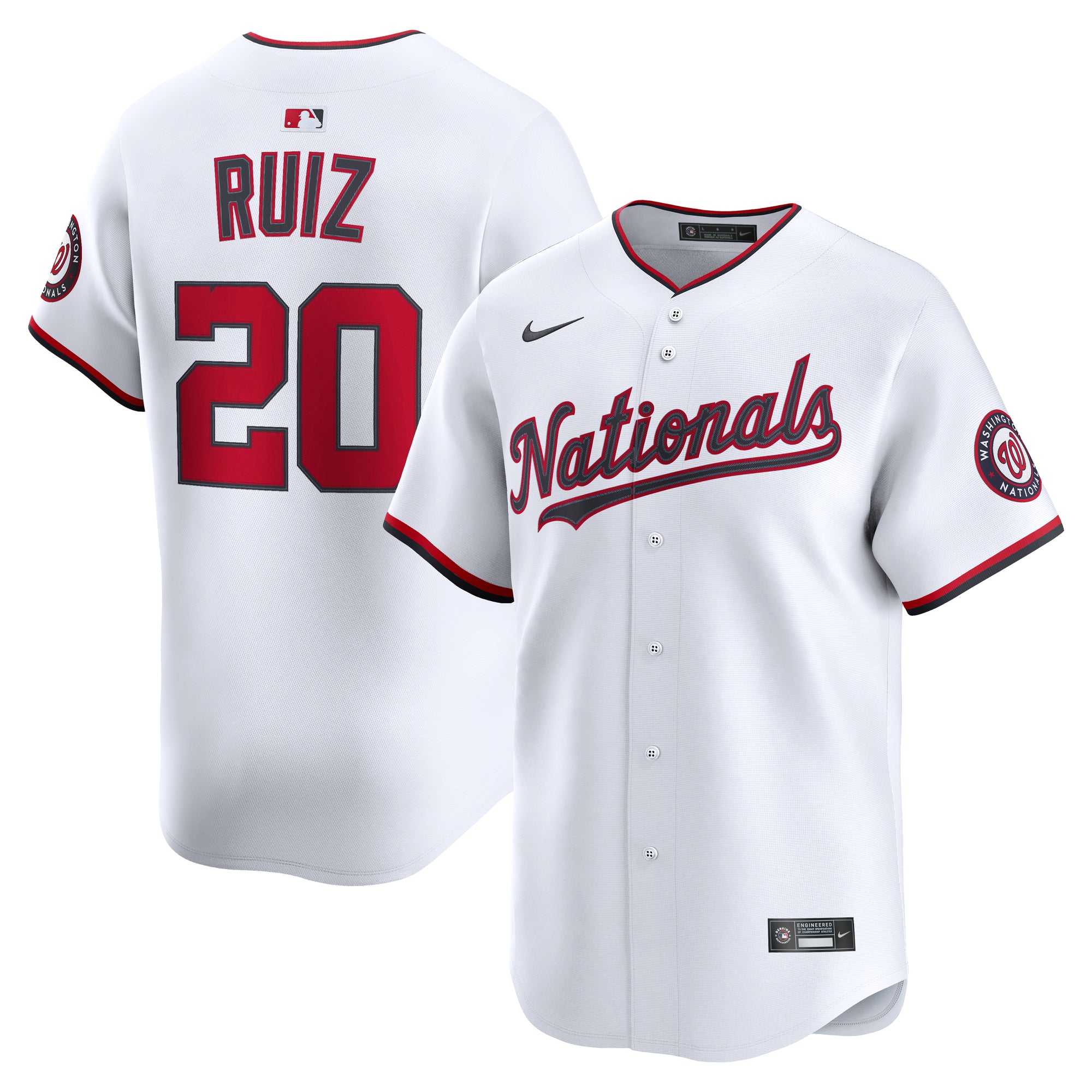 Men's Nike Keibert Ruiz White Washington Nationals Home Limited Player Jersey