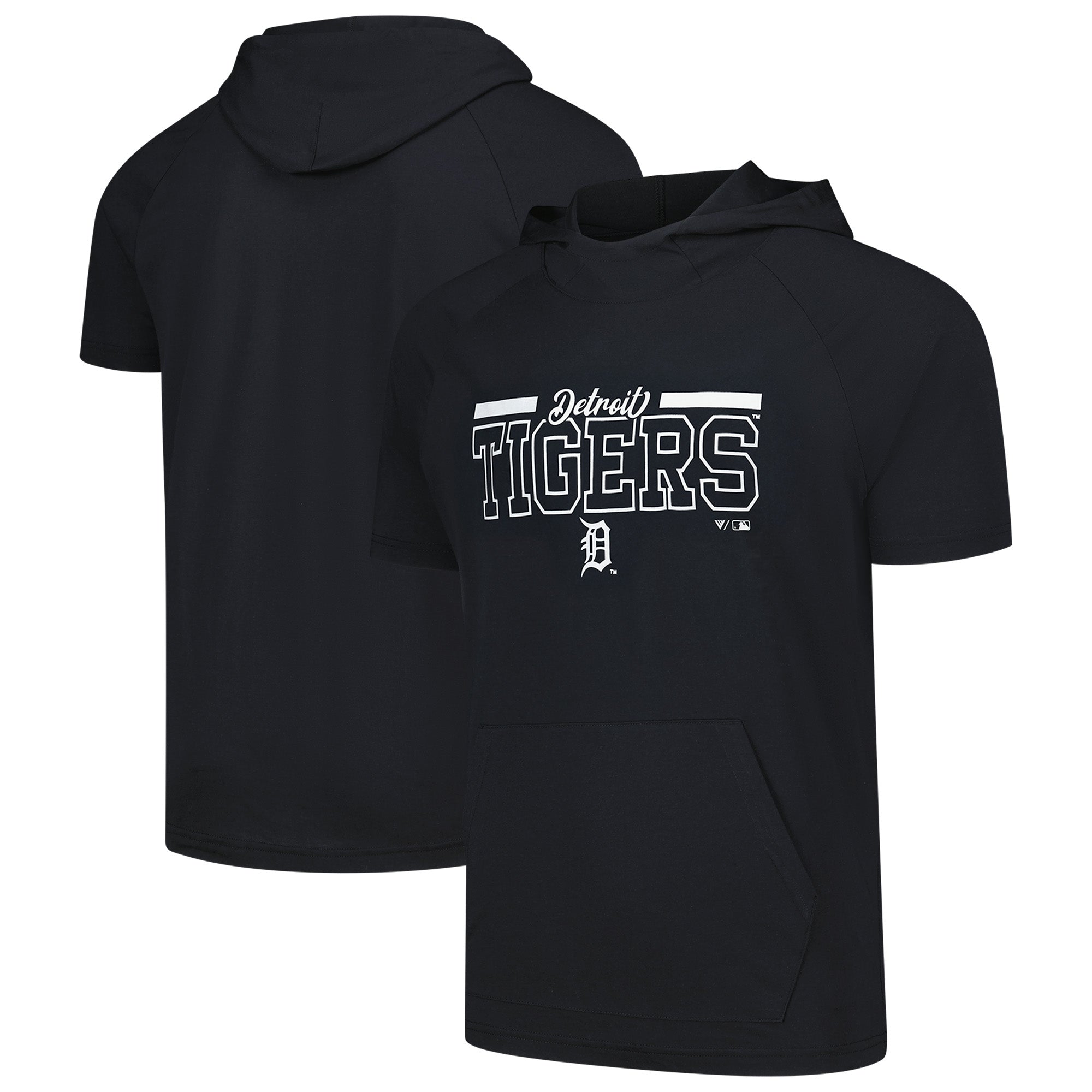 Men's Levelwear Black Detroit Tigers Phase Vanguard Hoodie T-Shirt