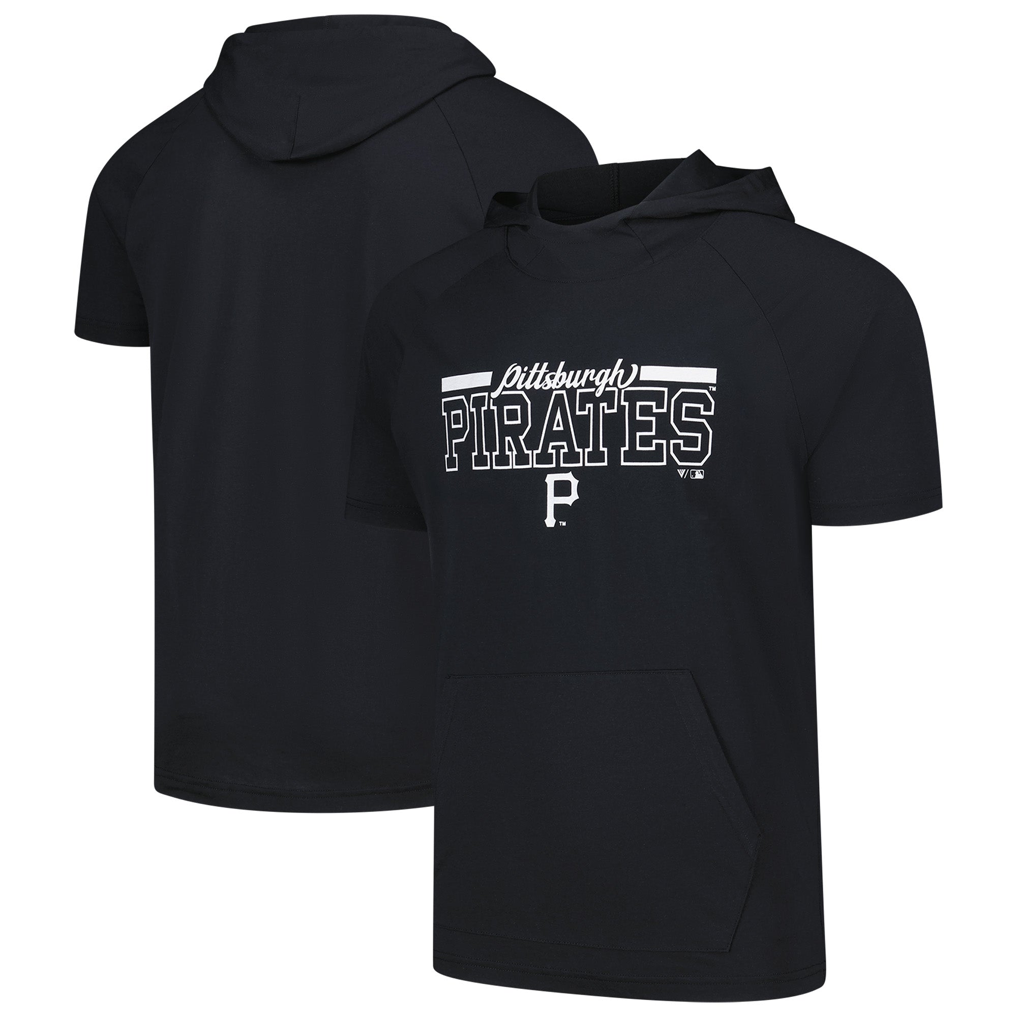 Men's Levelwear Black Pittsburgh Pirates Phase Vanguard Hoodie T-Shirt
