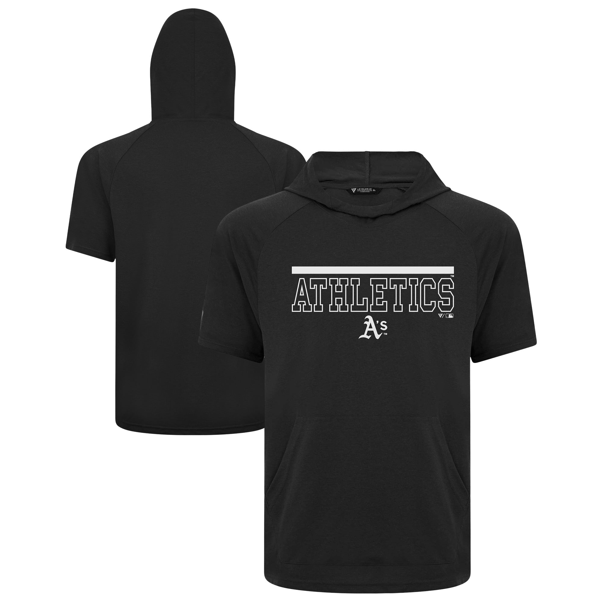 Men's Levelwear Black Athletics Phase Vanguard Hoodie T-Shirt