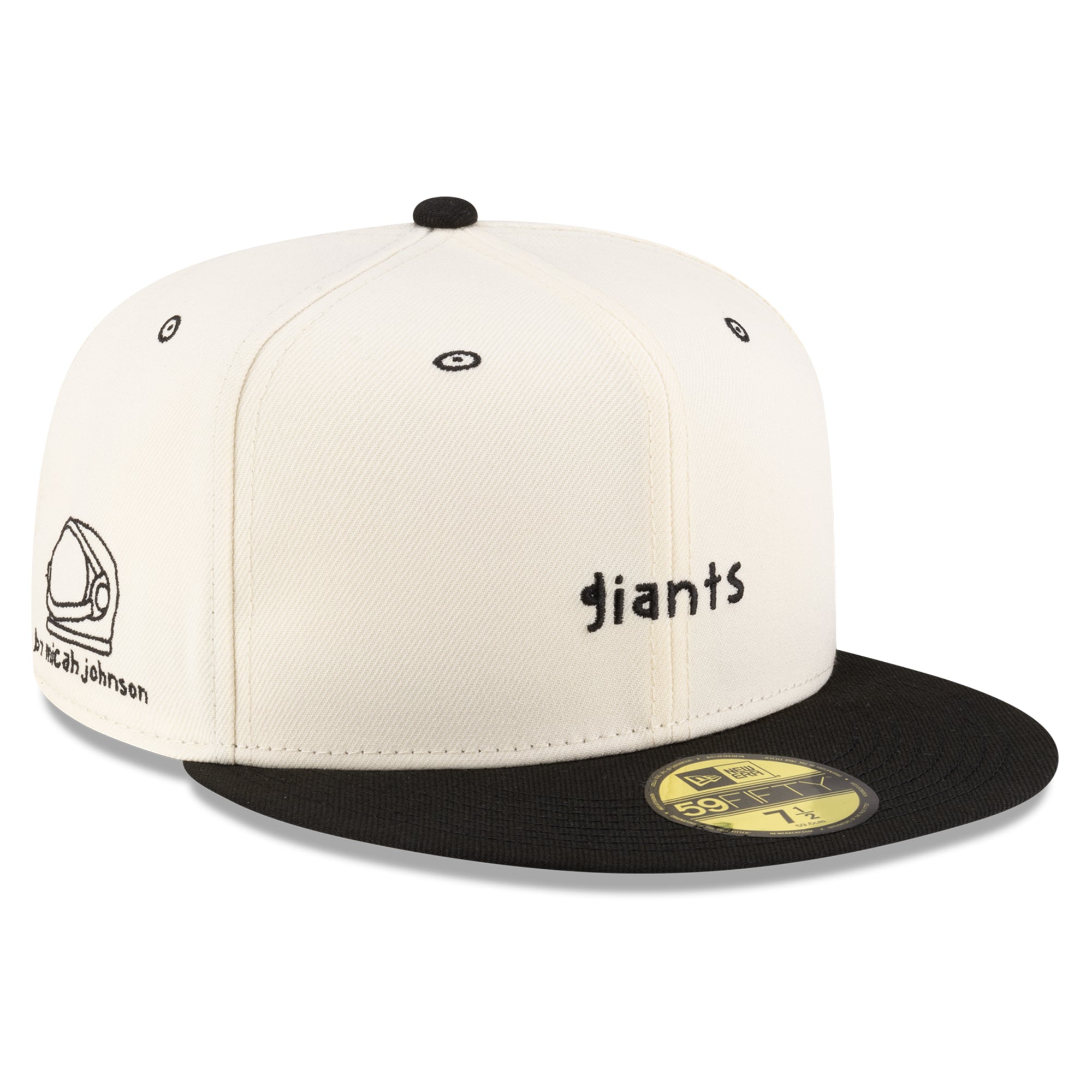 Men's New Era White/Black San Francisco Giants Micah Dreams x MLB Blank Canvas 59FIFTY Fitted Hat