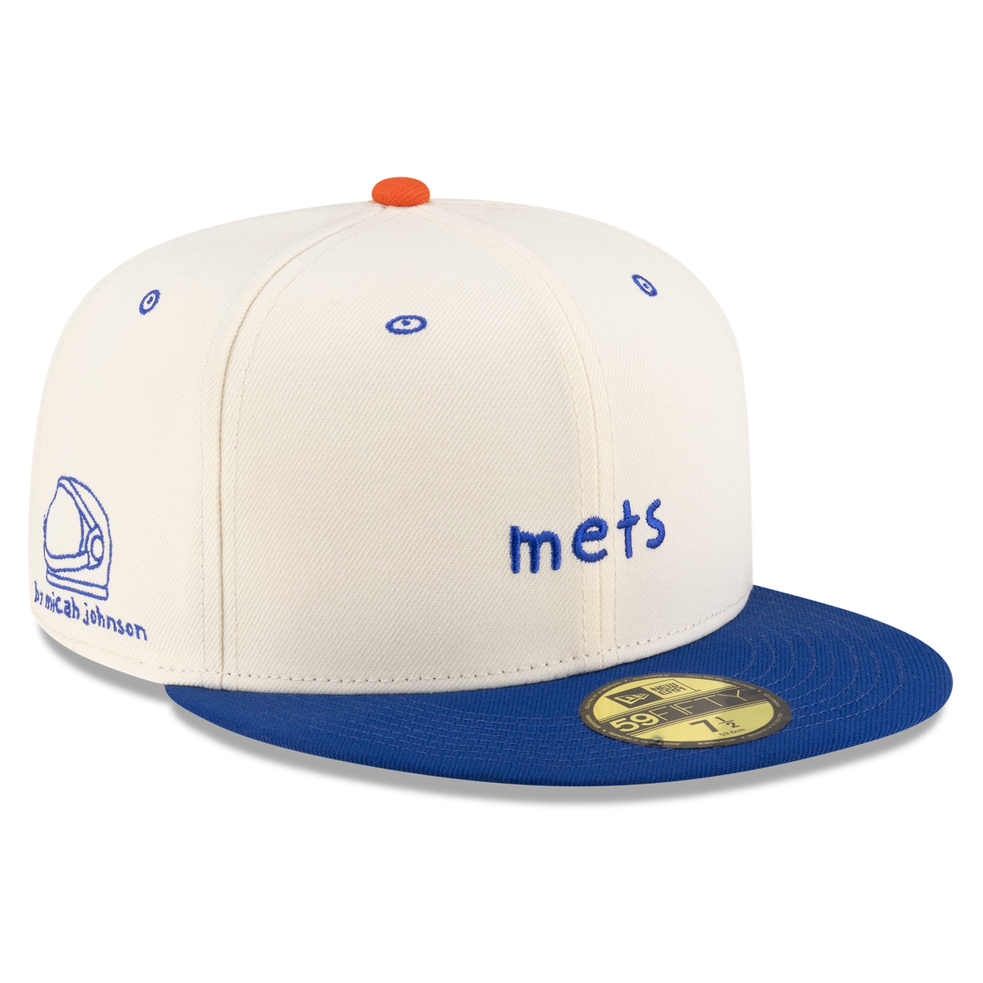 Men's New Era Cream/Royal New York Mets Micah Dreams x MLB Blank Canvas 59FIFTY Fitted Hat