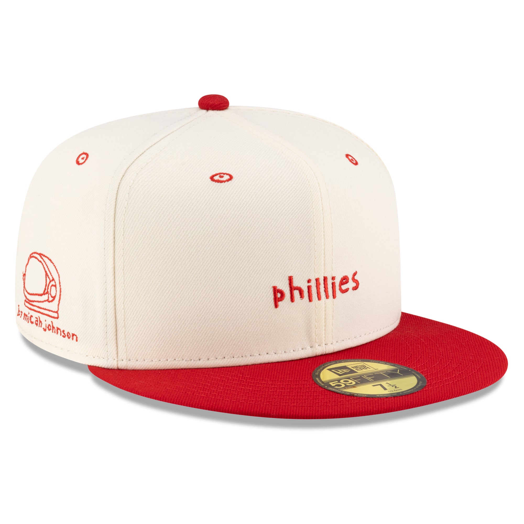 Men's New Era Cream/Red Philadelphia Phillies Micah Dreams x MLB Blank Canvas 59FIFTY Fitted Hat