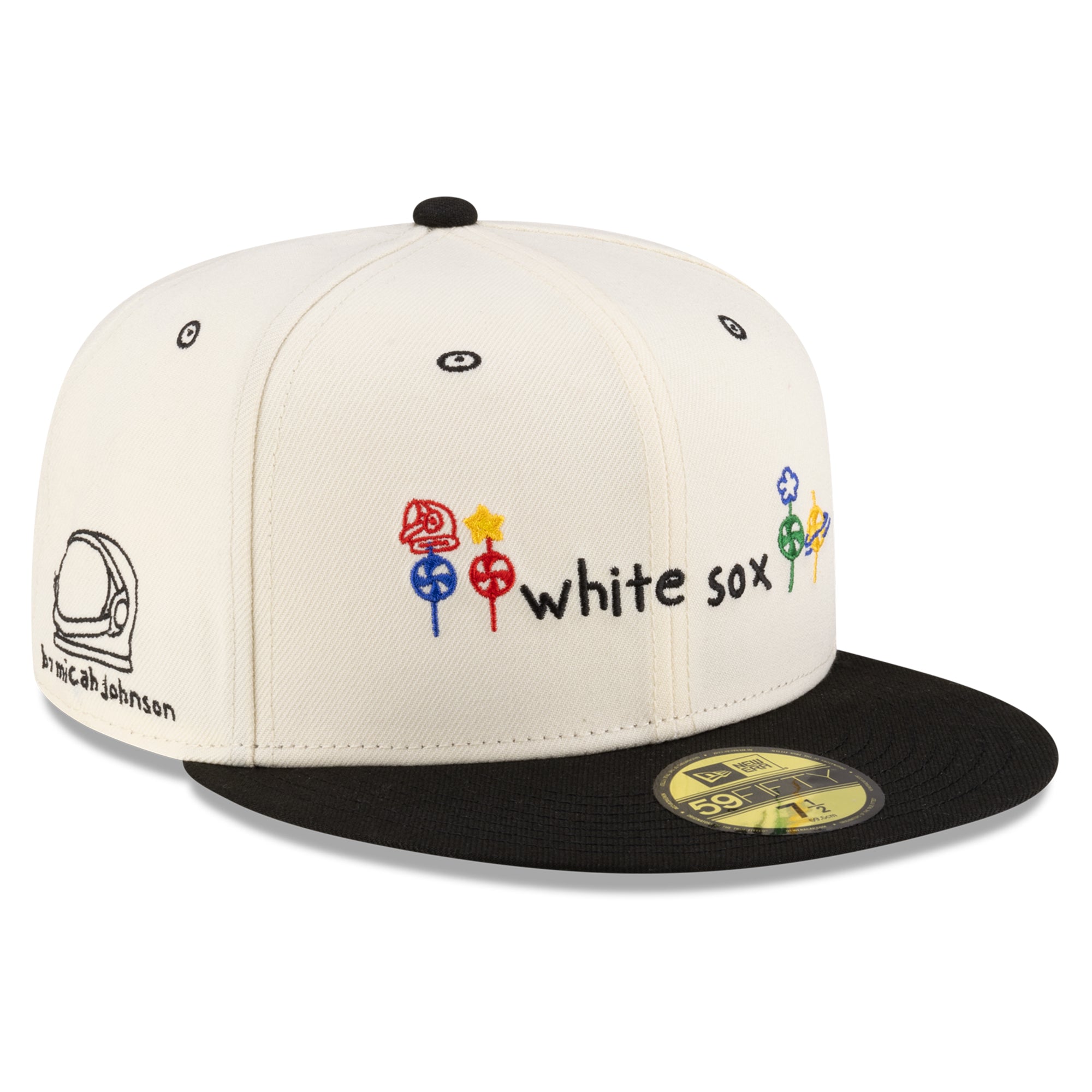 Men's New Era White/Black Chicago White Sox Micah Dreams x MLB Blank Canvas Limited Edition 59FIFTY Fitted Hat
