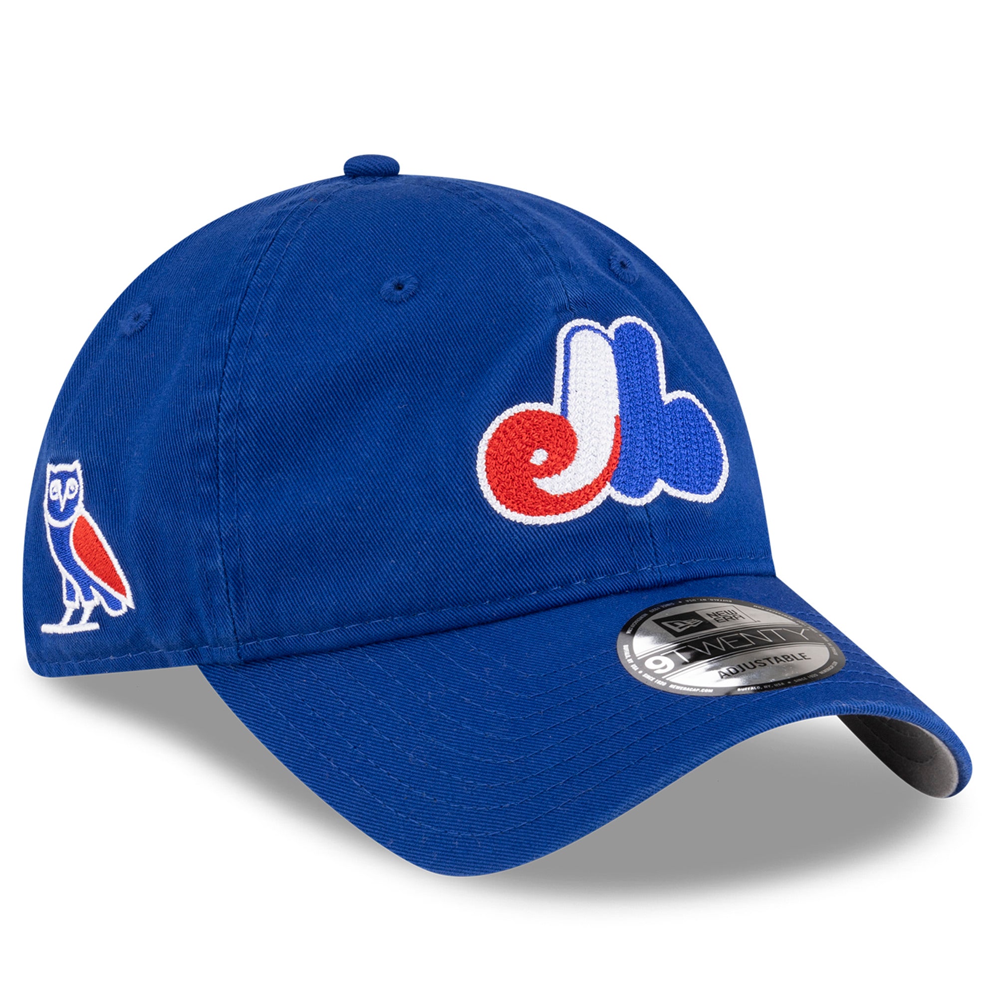 Men's OVO x New Era  Blue Montreal Expos Washed 9TWENTY Adjustable Hat