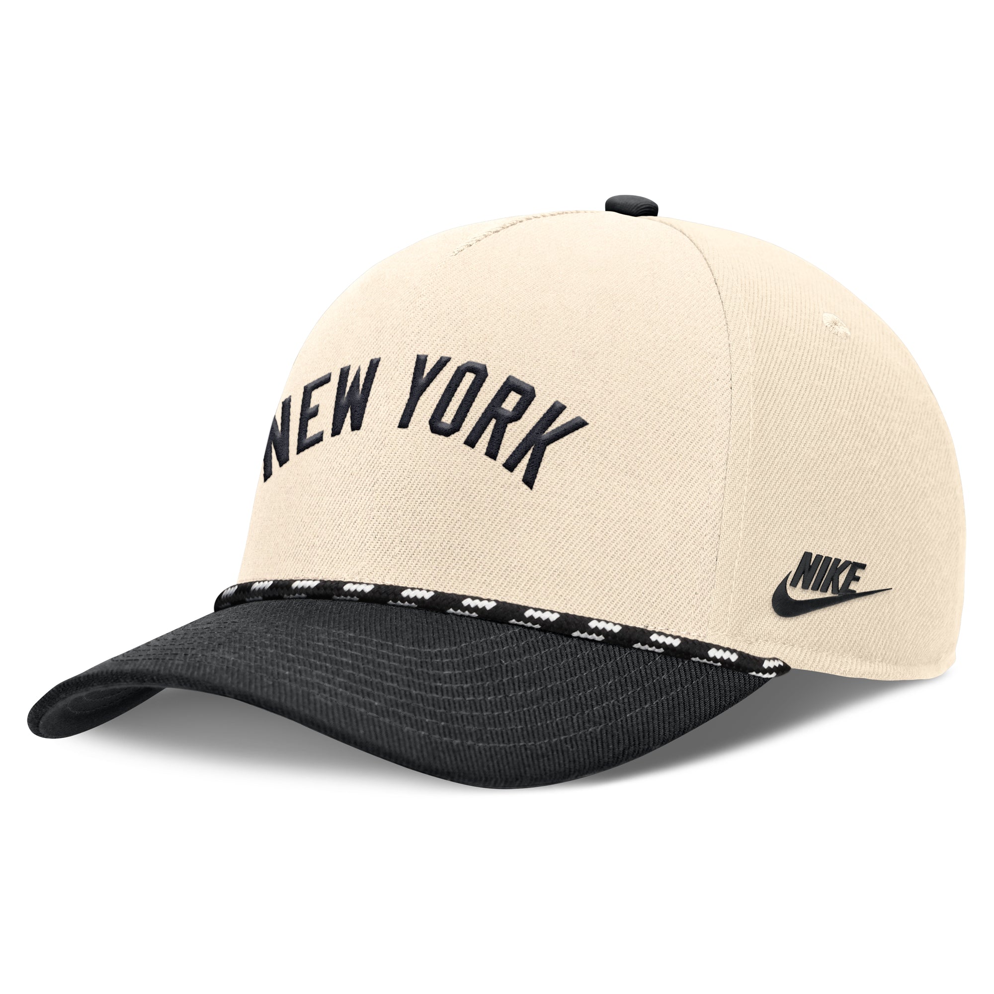 Men's Nike Natural/Black New York Yankees Cooperstown Collection Rise Adjustable Hat