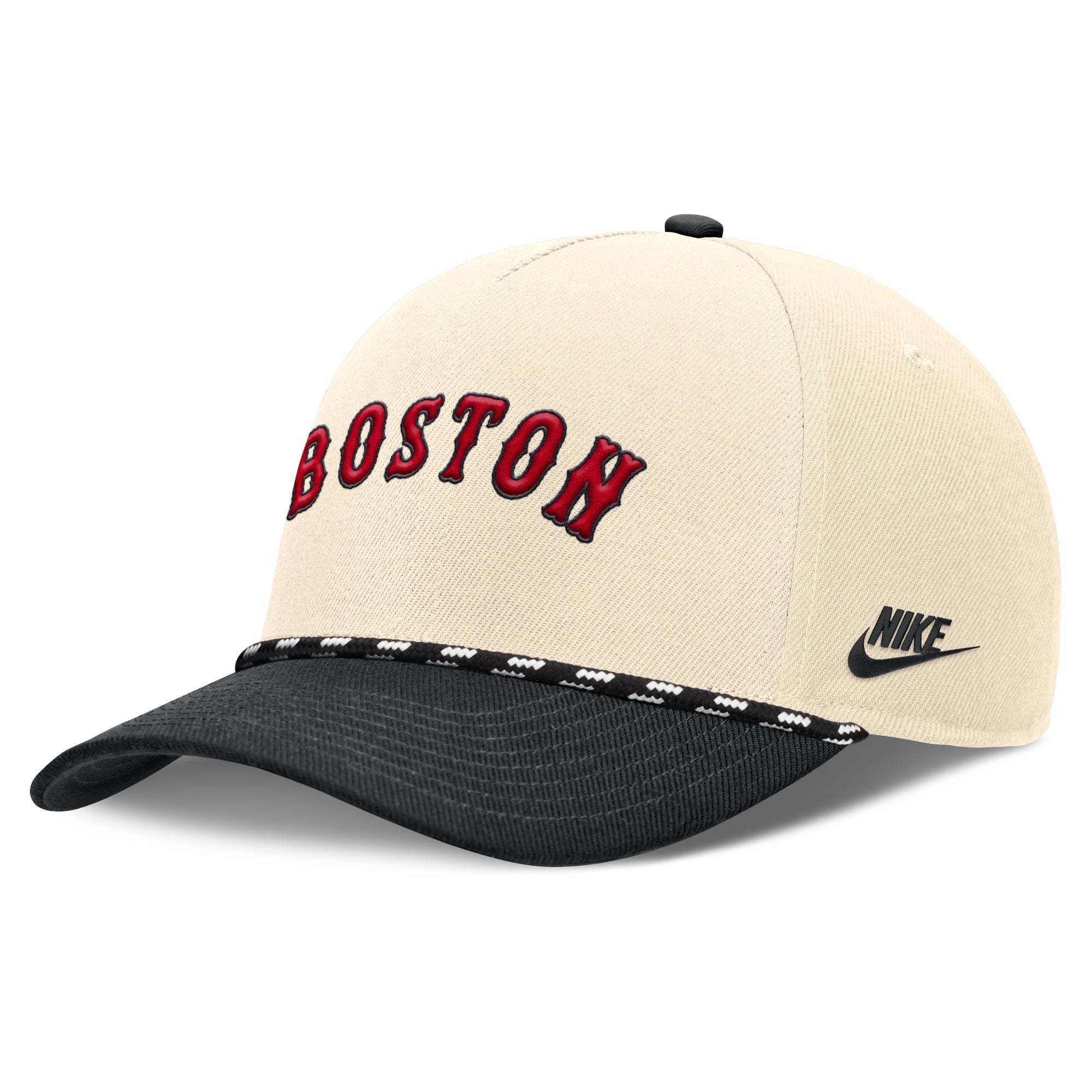 Men's Nike Natural/Black Boston Red Sox Cooperstown Collection Rise Adjustable Hat