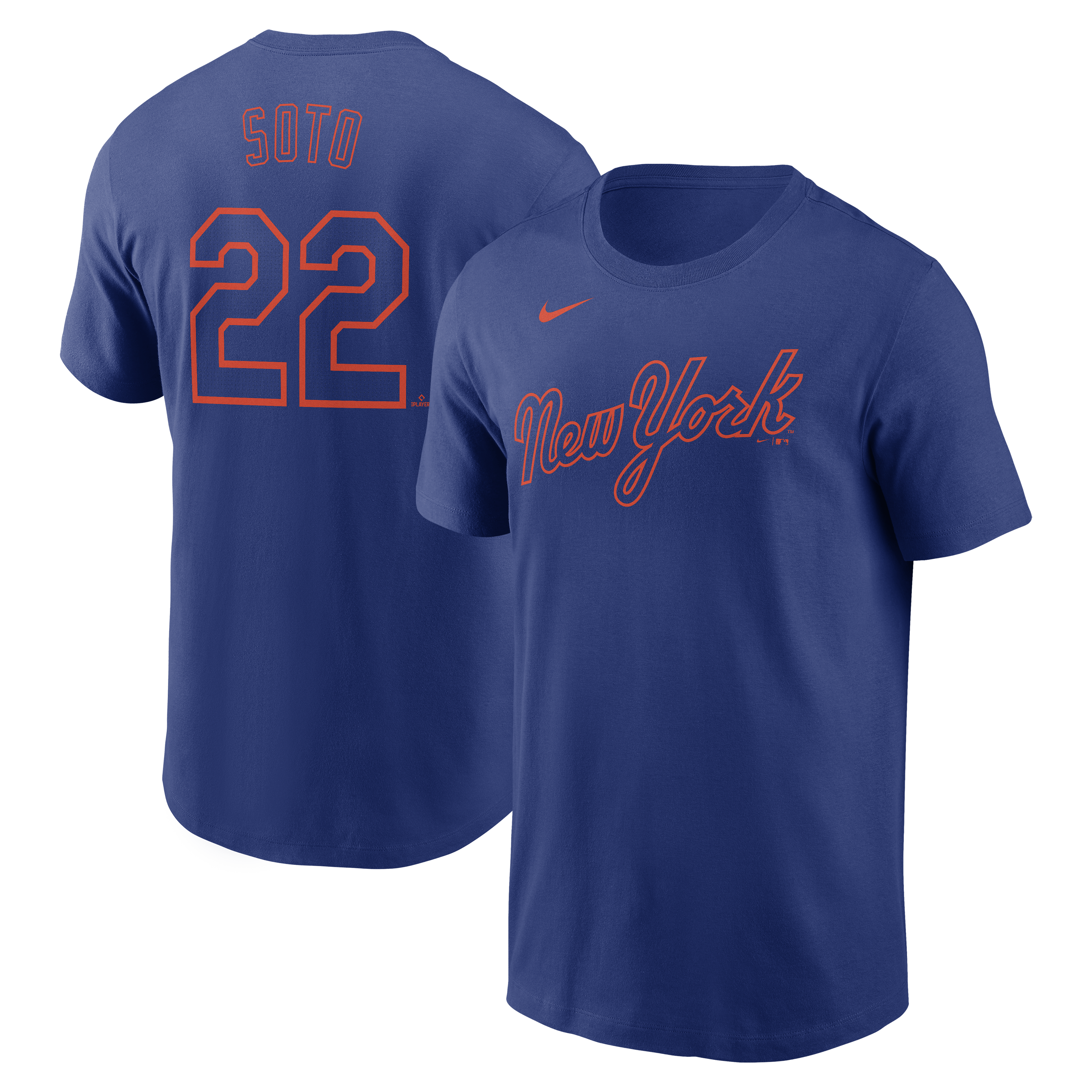 Men's Nike Juan Soto Royal New York Mets Fuse Name & Number T-Shirt