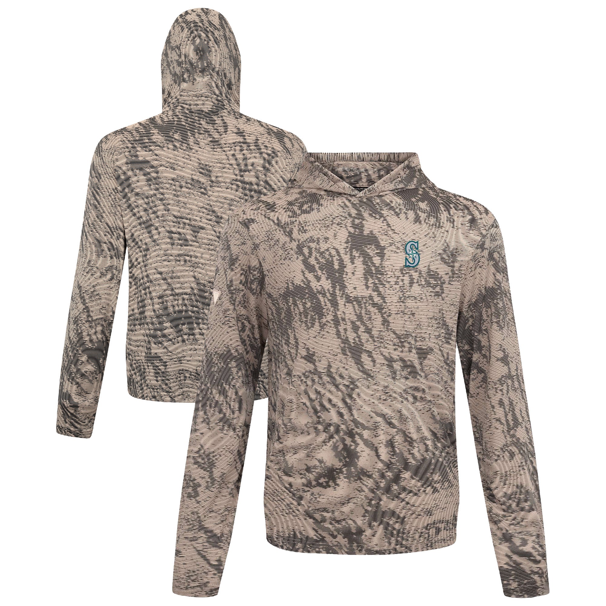 Men's Levelwear Tan Seattle Mariners Insignia Lightweight Long Sleeve Hooded T-Shirt