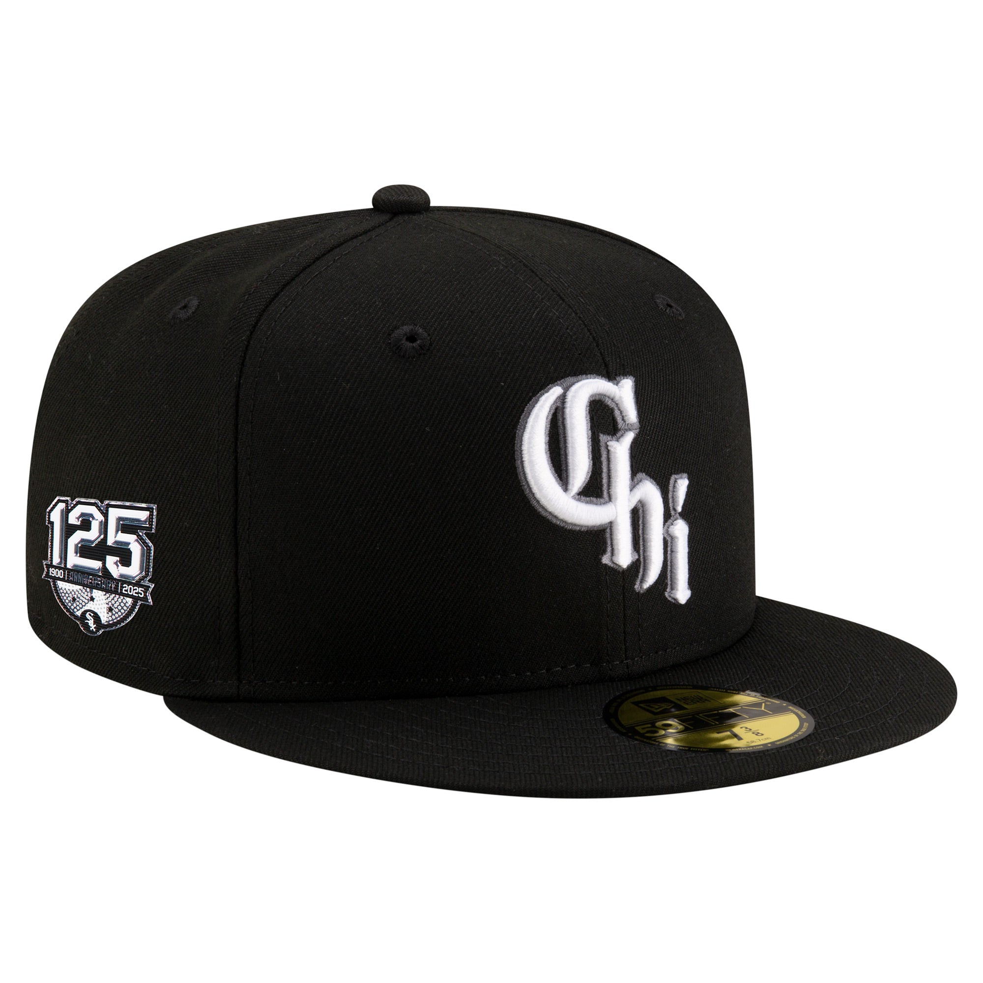 Men's New Era  Black Chicago White Sox 125th Anniversary 59FIFTY Snapback Hat
