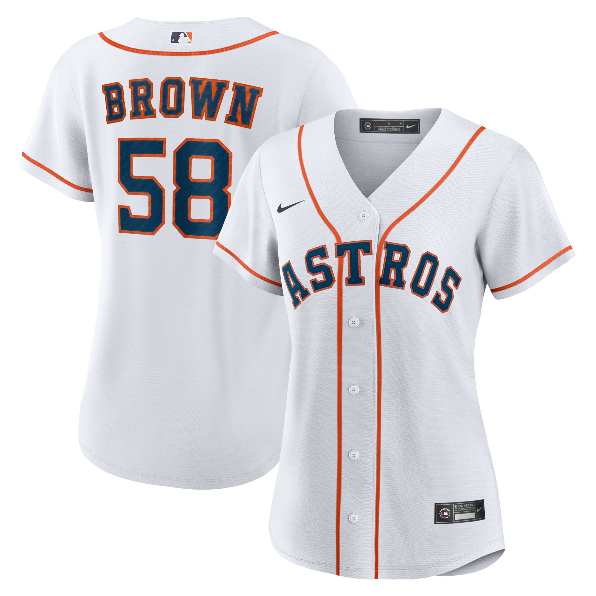 Women's Nike Hunter Brown White Houston Astros Home Replica Jersey