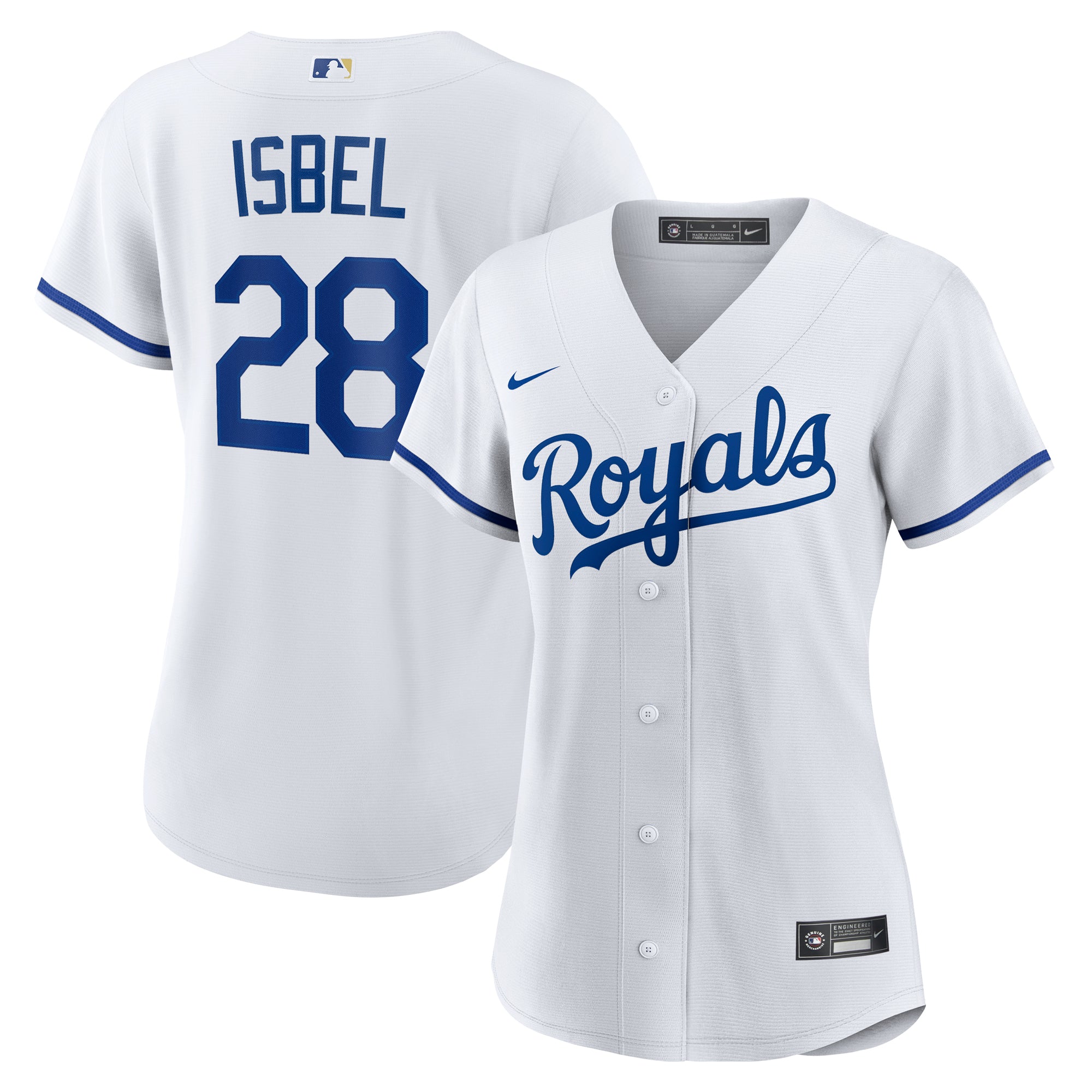Women's Nike Kyle Isbel White Kansas City Royals Home Replica Jersey