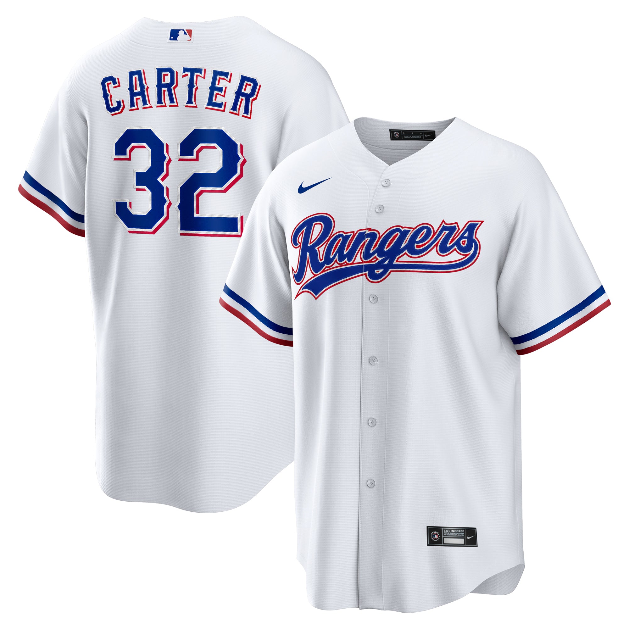 Men's Nike Evan Carter White Texas Rangers Home Replica Jersey