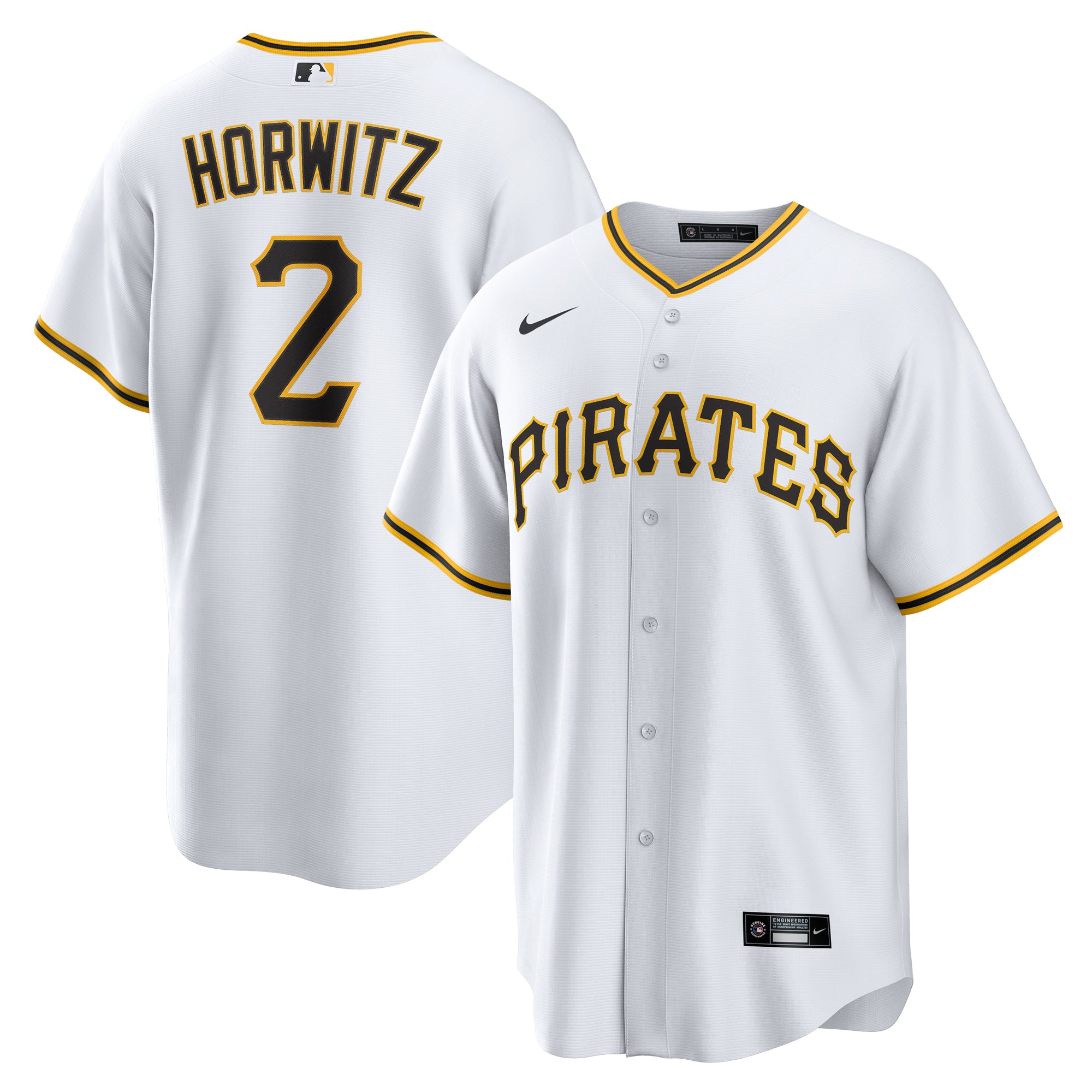 Men's Nike Spencer Horwitz White Pittsburgh Pirates Home Replica Jersey