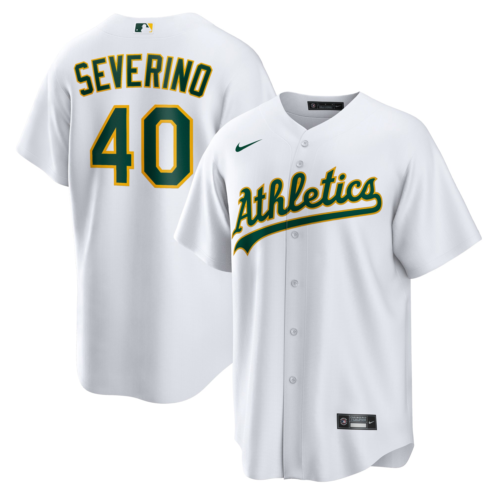 Men's Nike Luis Severino White Athletics Home Replica Jersey