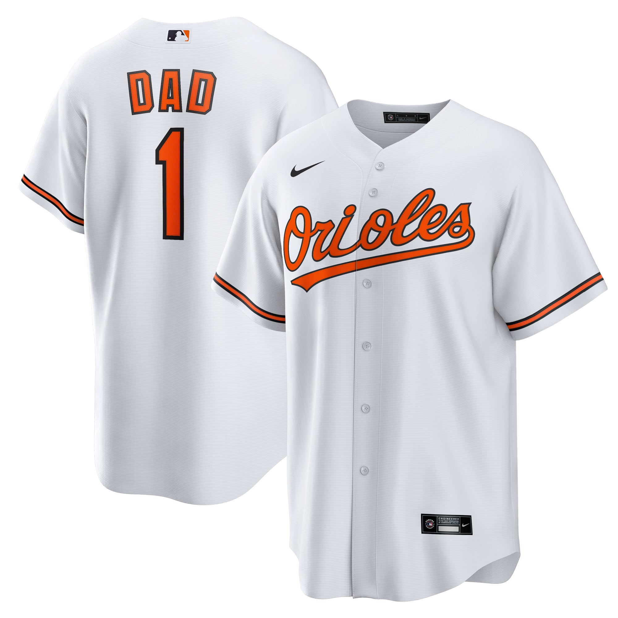 Men's Nike  White Baltimore Orioles #1 Dad Home Replica Jersey