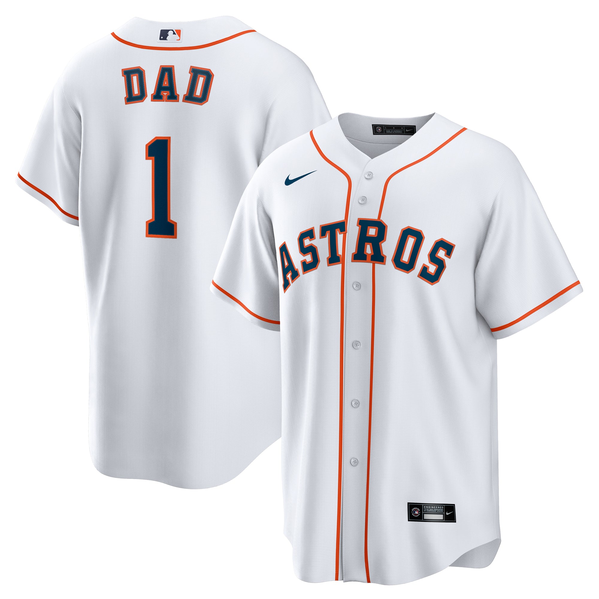 Men's Nike  White Houston Astros #1 Dad Home Replica Jersey