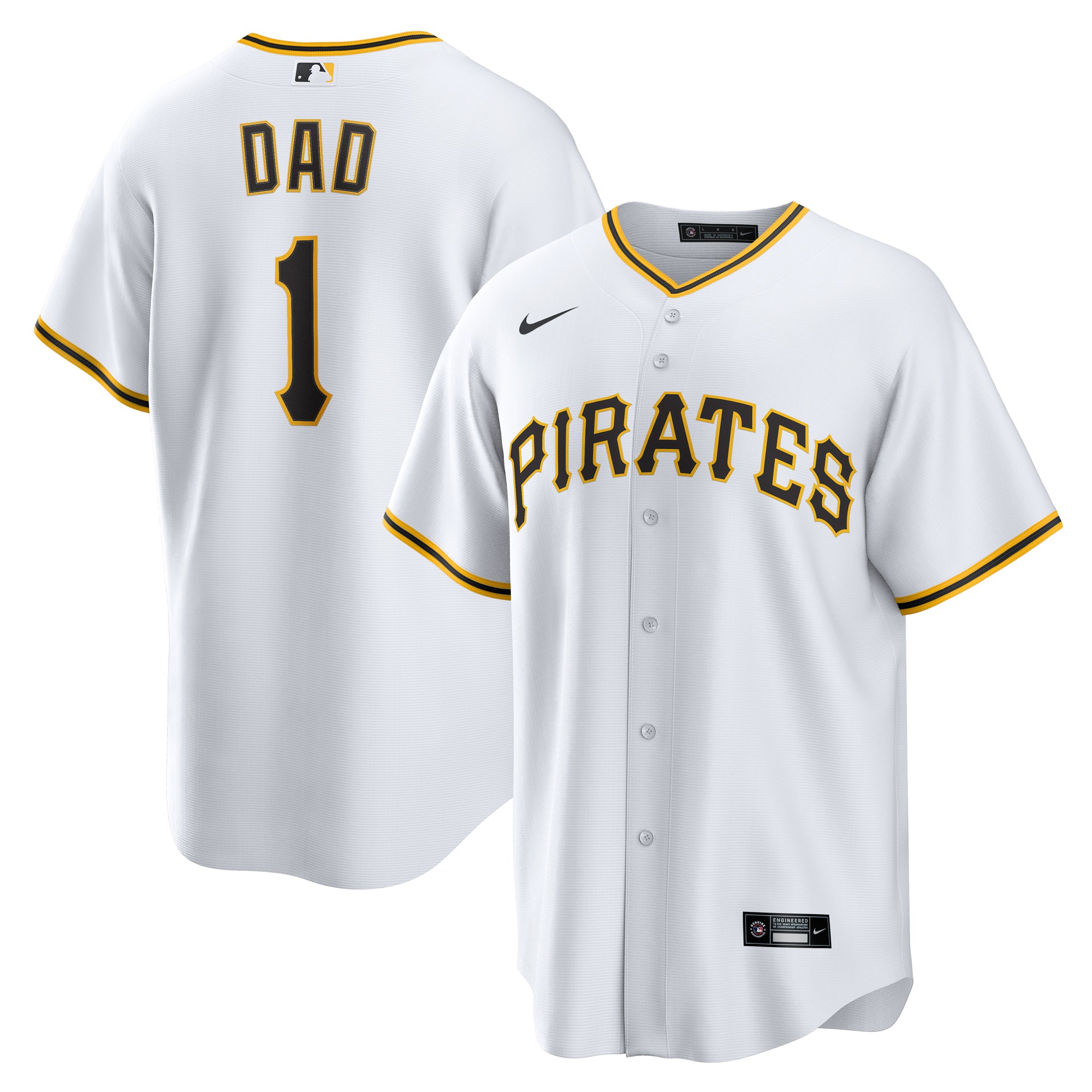Men's Nike  White Pittsburgh Pirates #1 Dad Home Replica Jersey