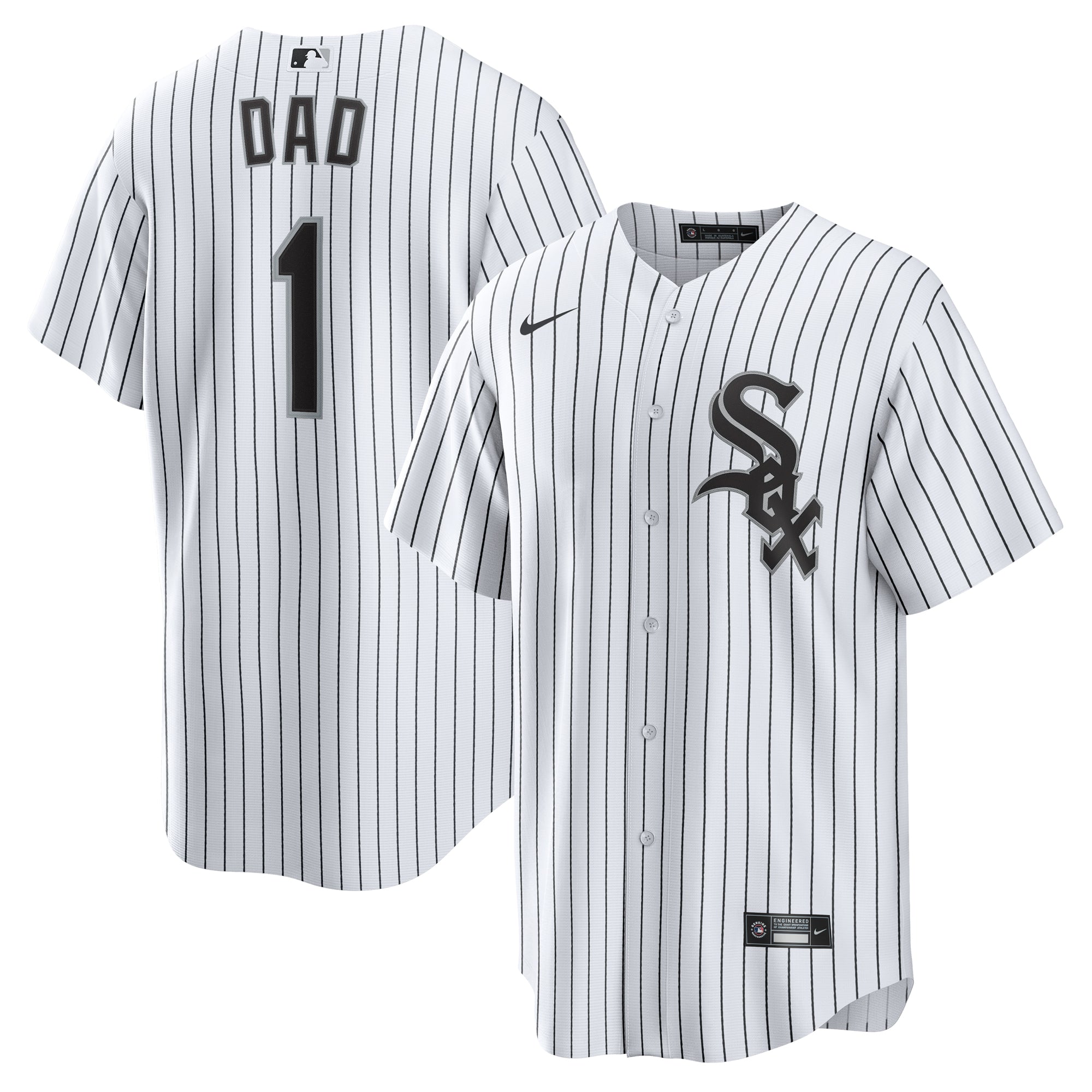 Men's Nike  White Chicago White Sox #1 Dad Home Replica Jersey