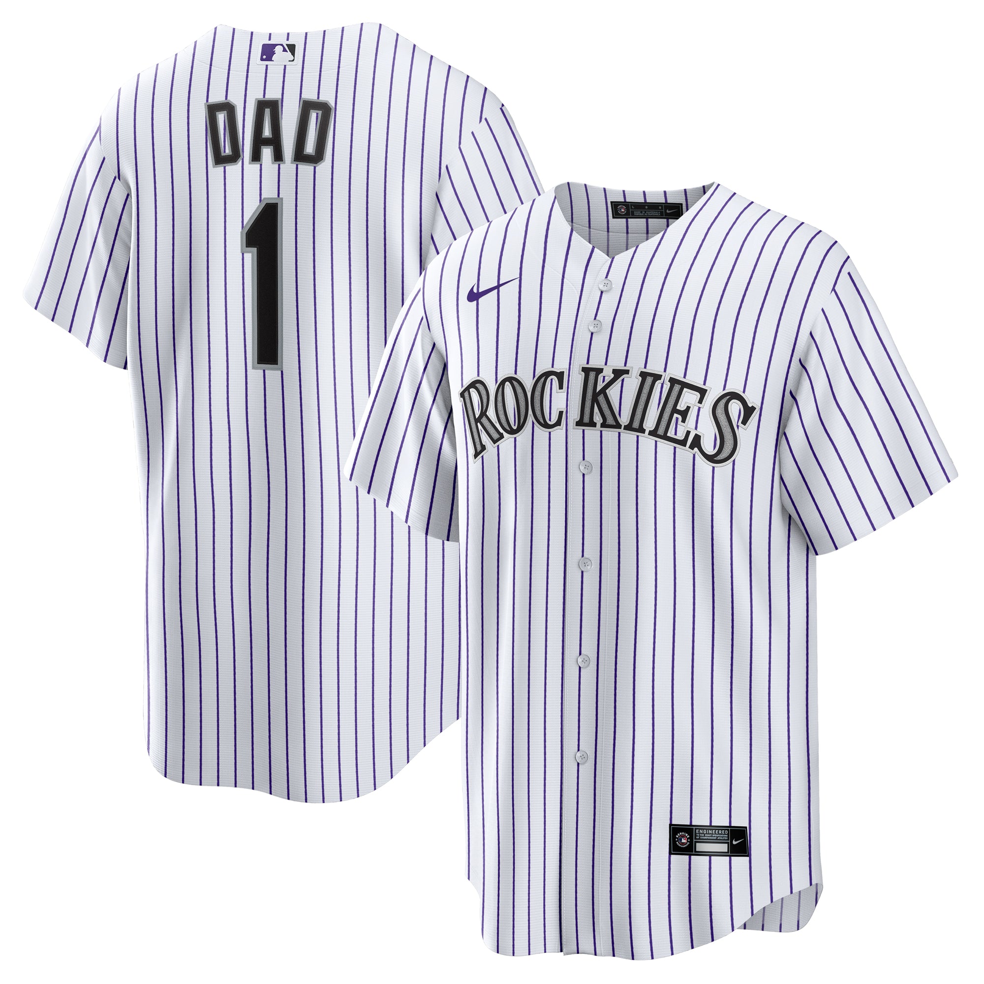 Men's Nike  White Colorado Rockies #1 Dad Home Replica Jersey