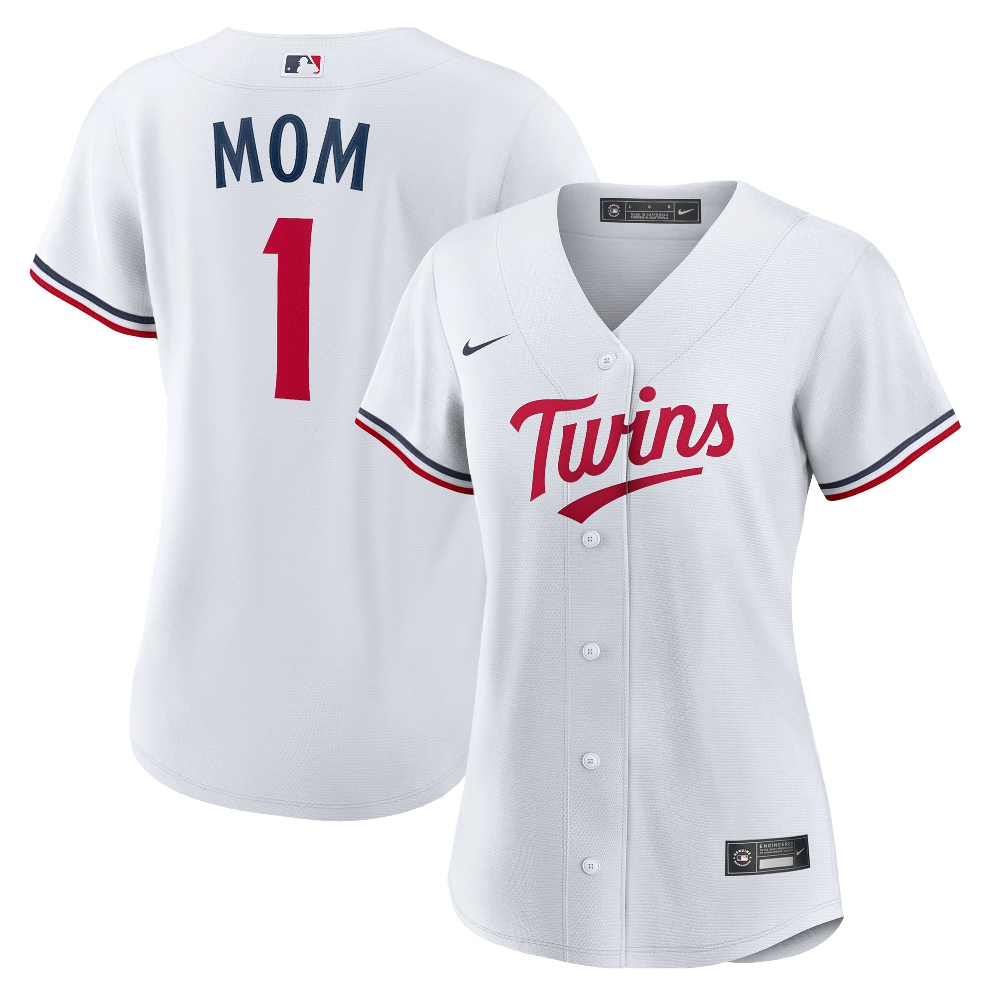 Women's Nike  White Minnesota Twins #1 Mom Home Replica Jersey