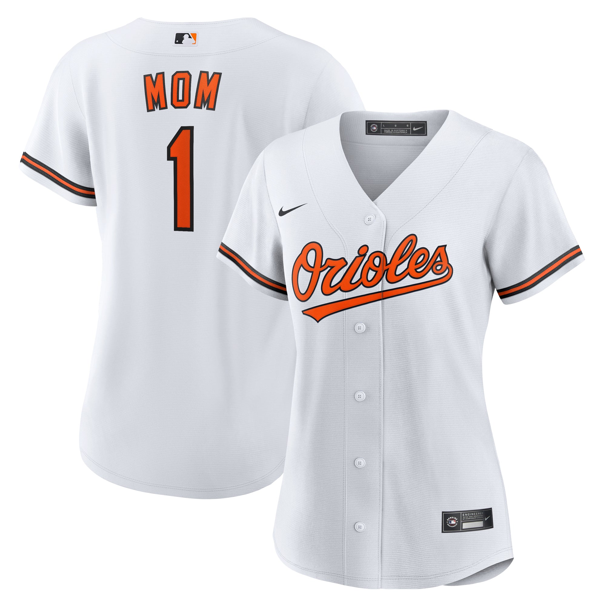 Women's Nike  White Baltimore Orioles #1 Mom Home Replica Jersey