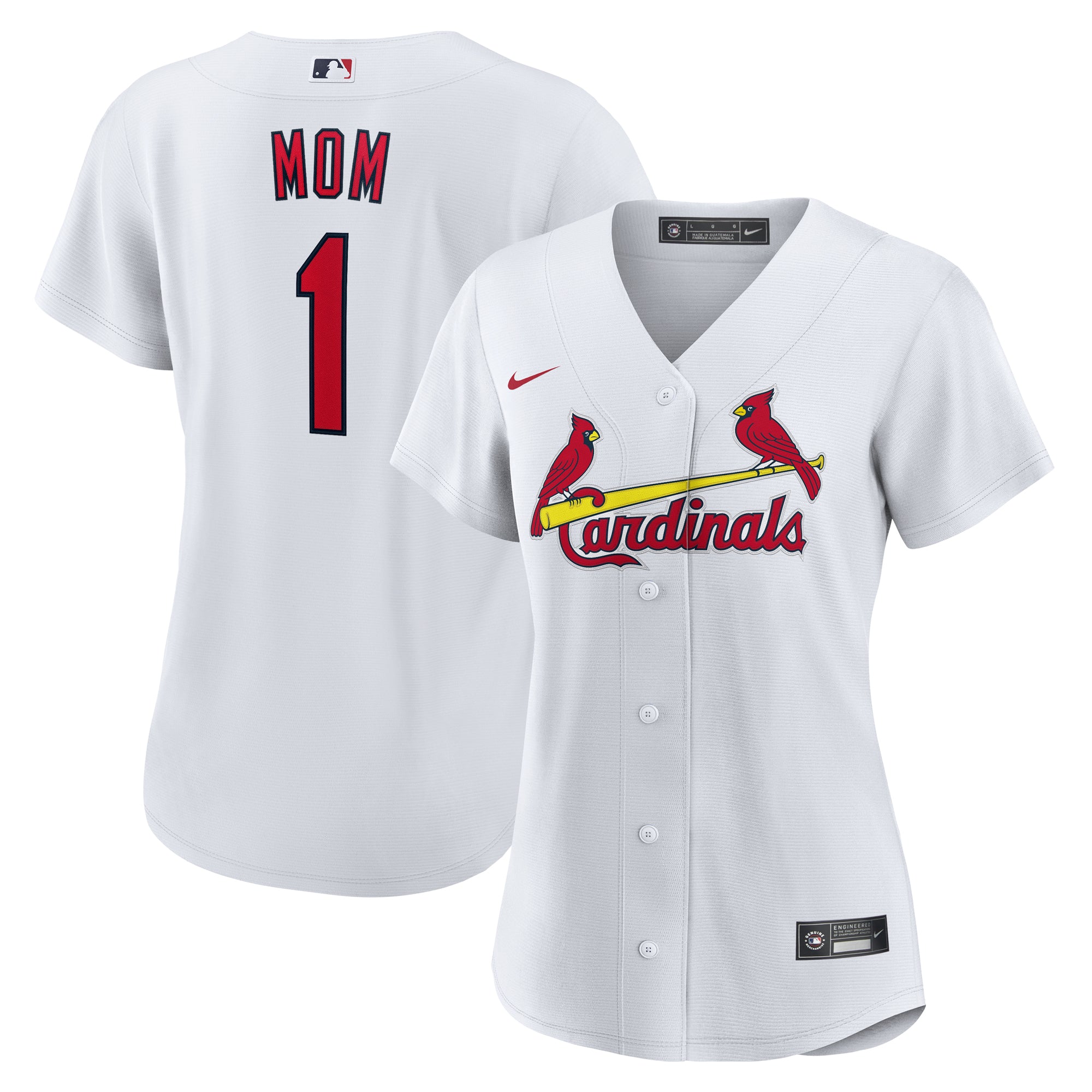 Women's Nike  White St. Louis Cardinals #1 Mom Home Replica Jersey