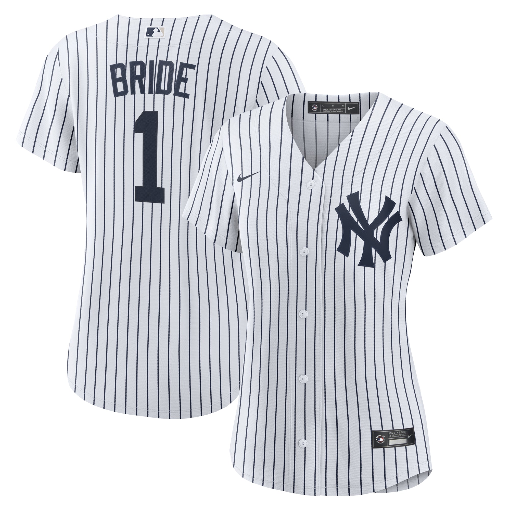 Women's Nike  White New York Yankees #1 Bride Home Replica Jersey