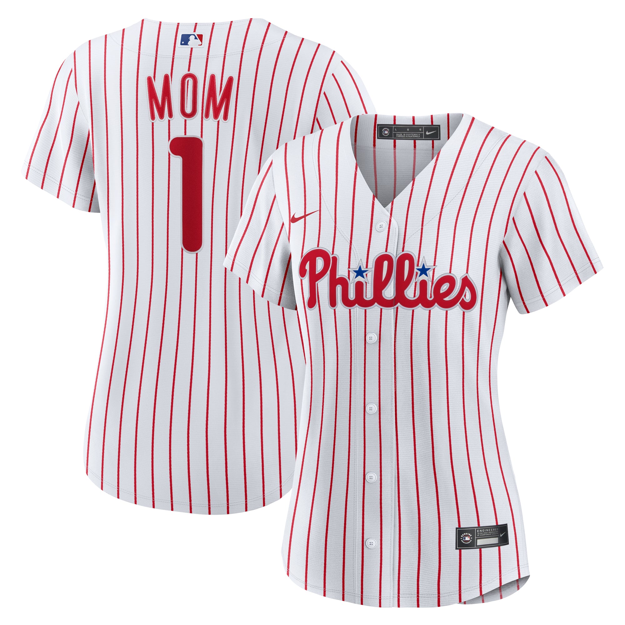 Women's Nike  White Philadelphia Phillies #1 Mom Home Replica Jersey