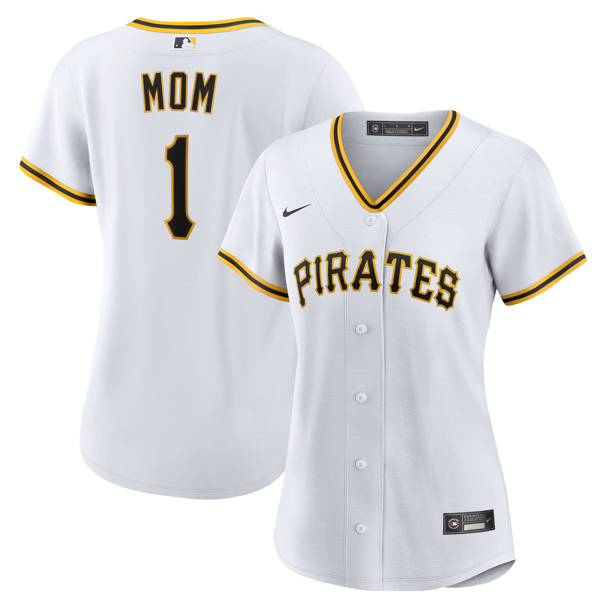 Women's Nike  White Pittsburgh Pirates #1 Mom Home Replica Jersey