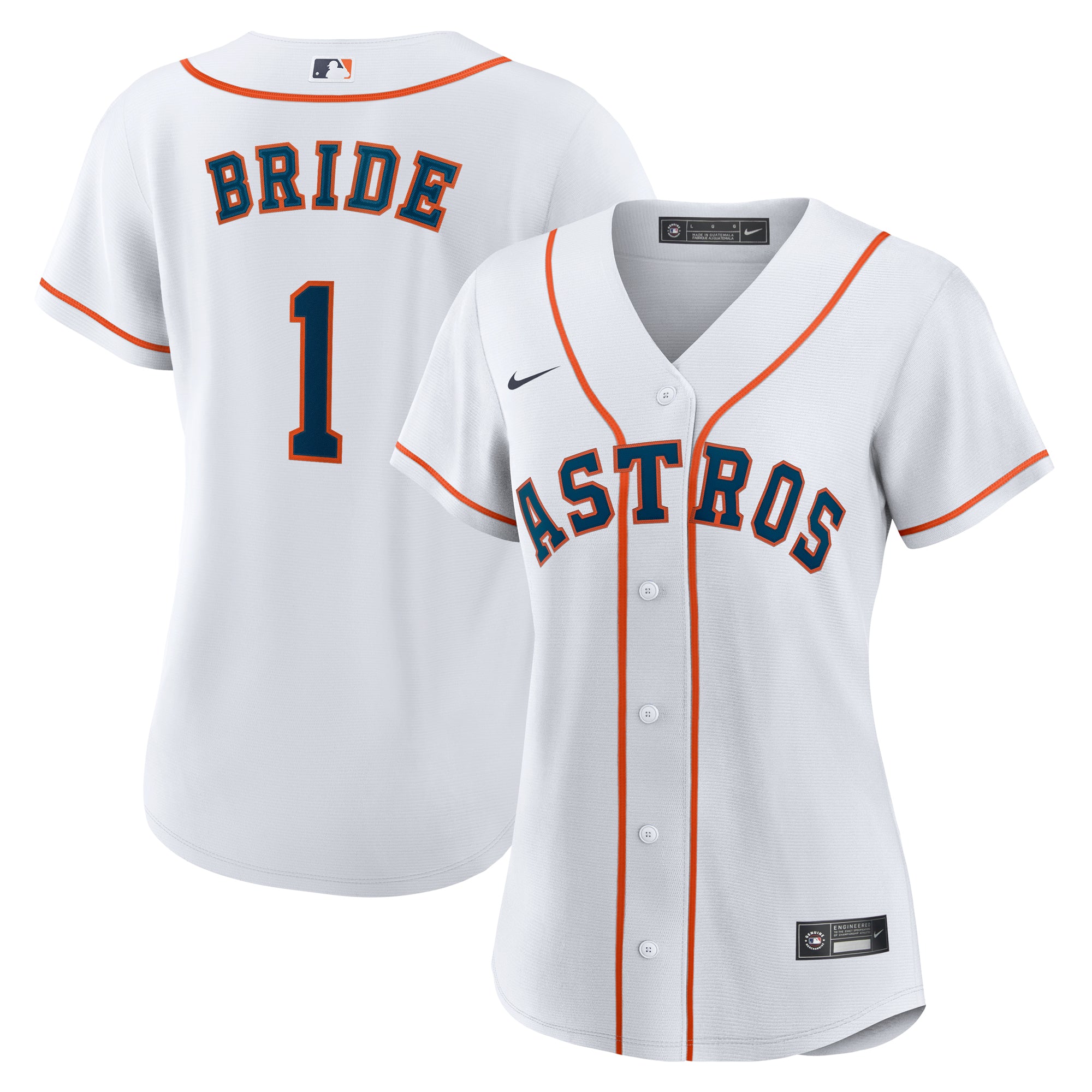 Women's Nike  White Houston Astros #1 Bride Home Replica Jersey