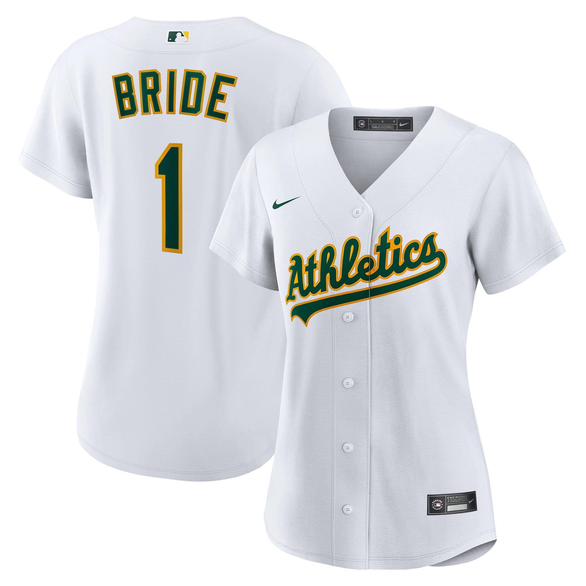 Women's Nike  White Athletics #1 Bride Home Replica Jersey