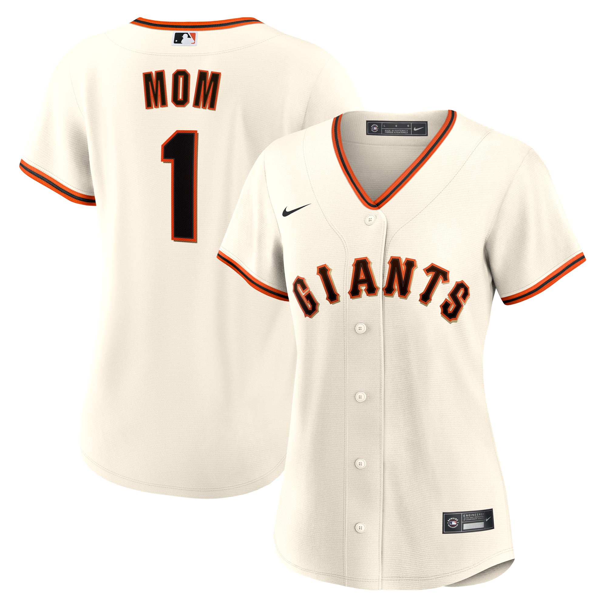 Women's Nike  White San Francisco Giants #1 Mom Home Replica Jersey