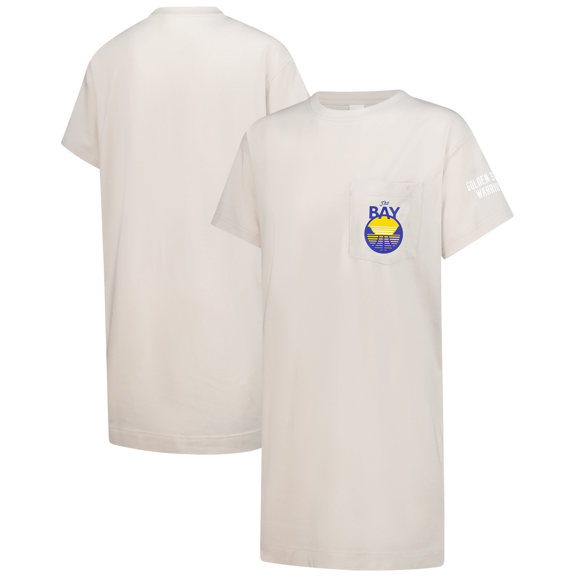 Women's Lolë  Cream Golden State Warriors Effortless Tri-Blend T-Shirt Dress