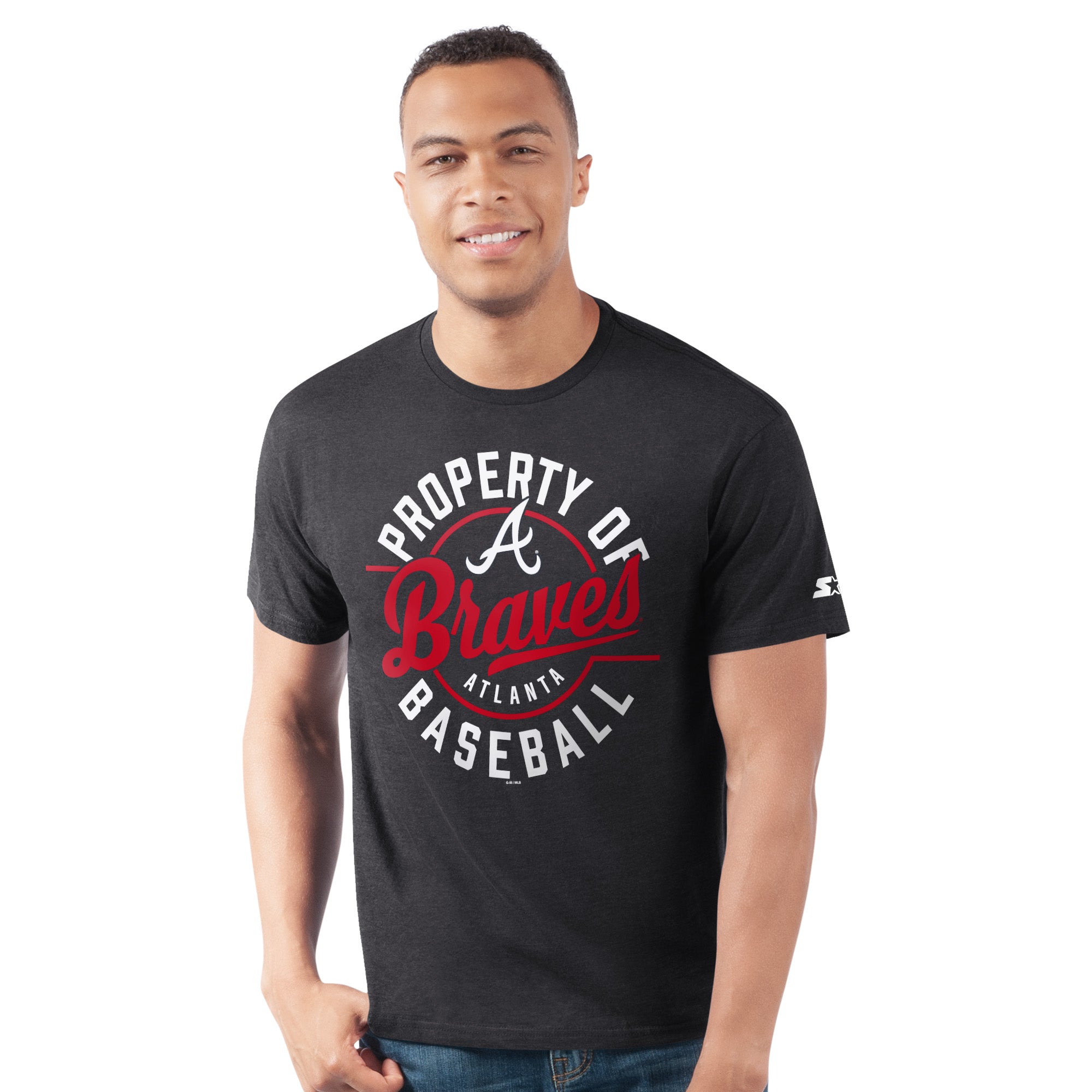 Men's Starter Navy Atlanta Braves Prime Time Property Of T-Shirt